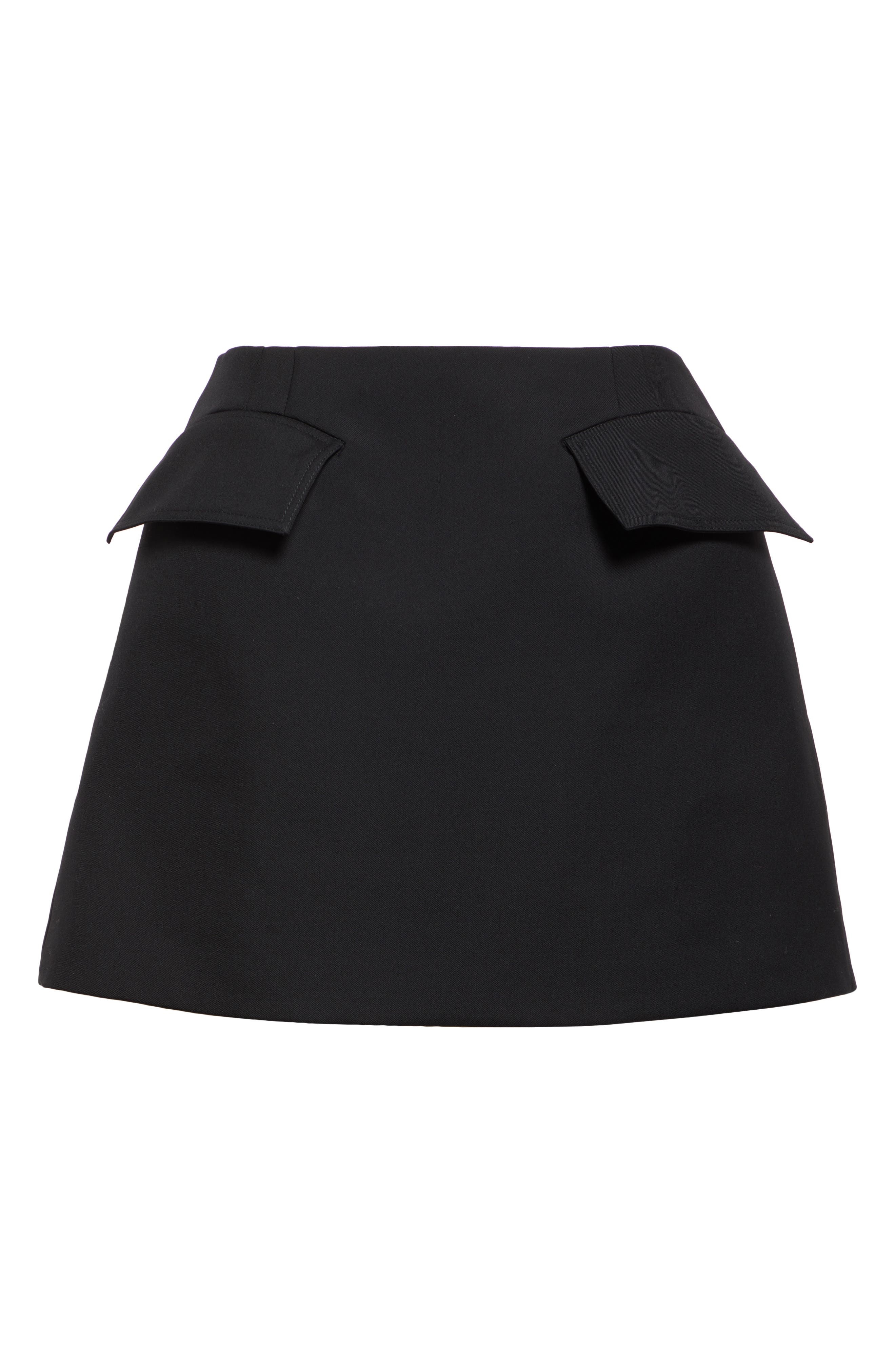 McQueen Flap Detail Cotton Miniskirt in Black at Nordstrom - 6