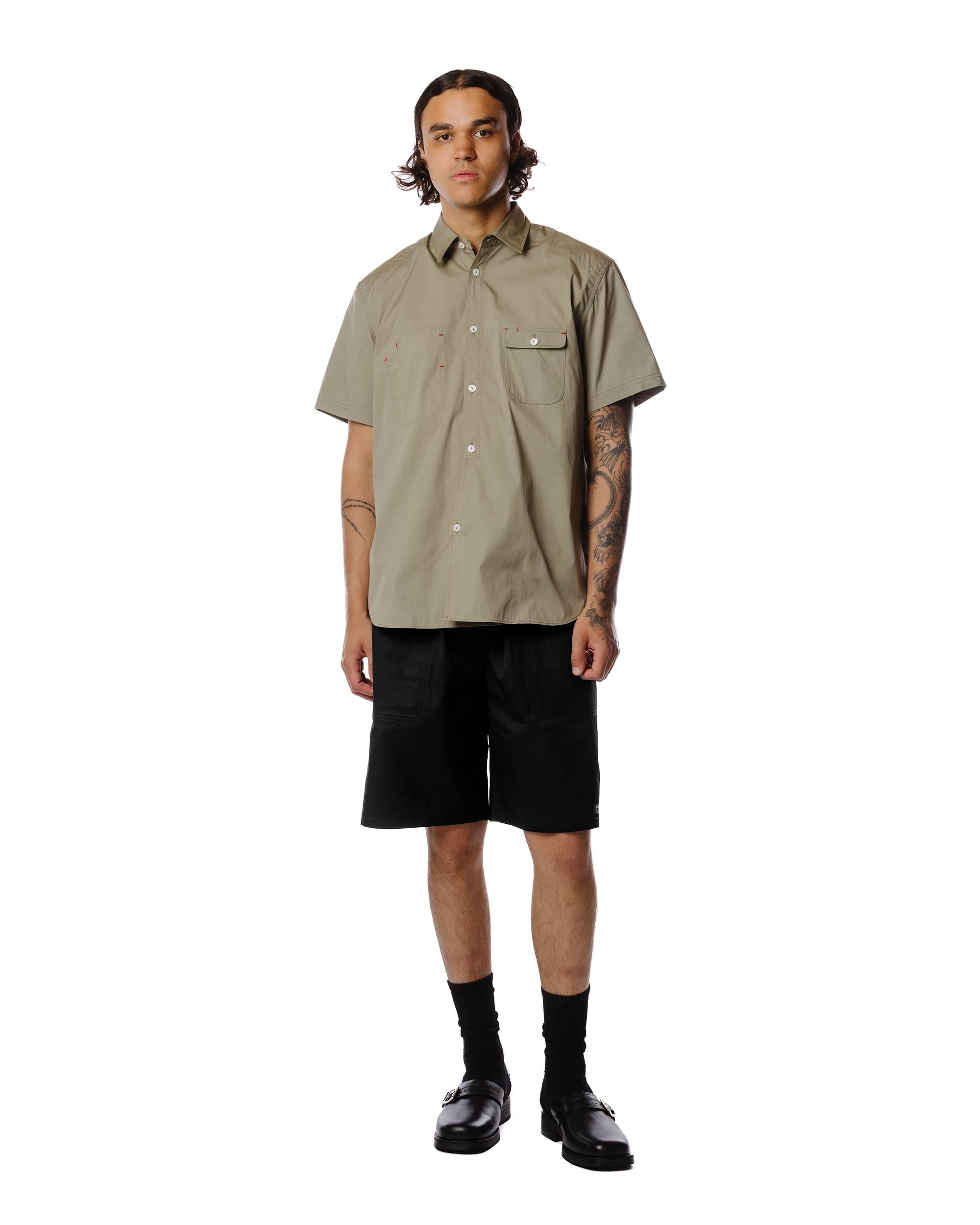 Cotton Nylon Work Shirt Khaki - 2