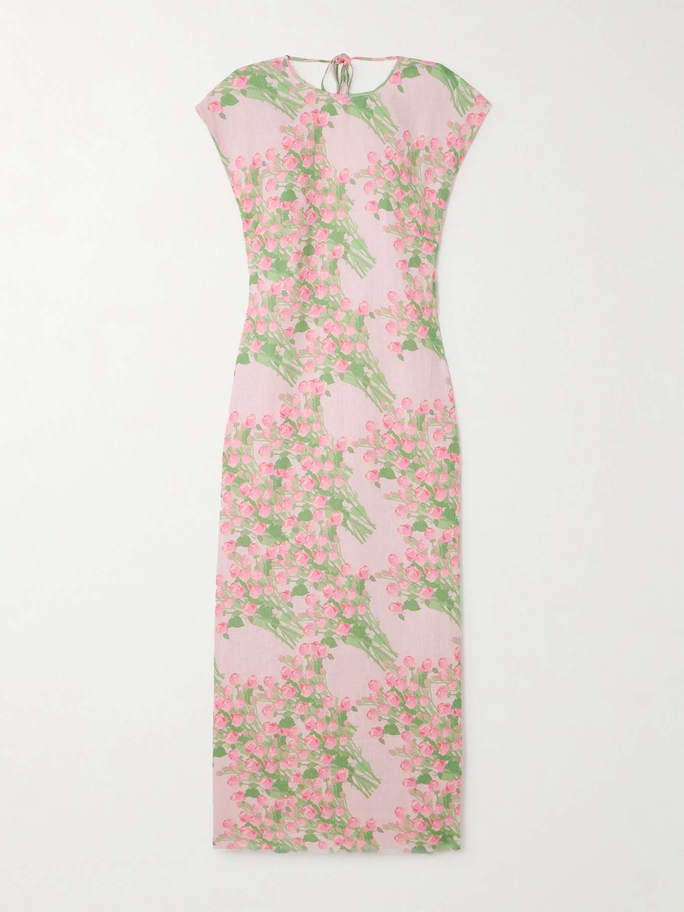Anne open-back floral-print linen midi dress - 1