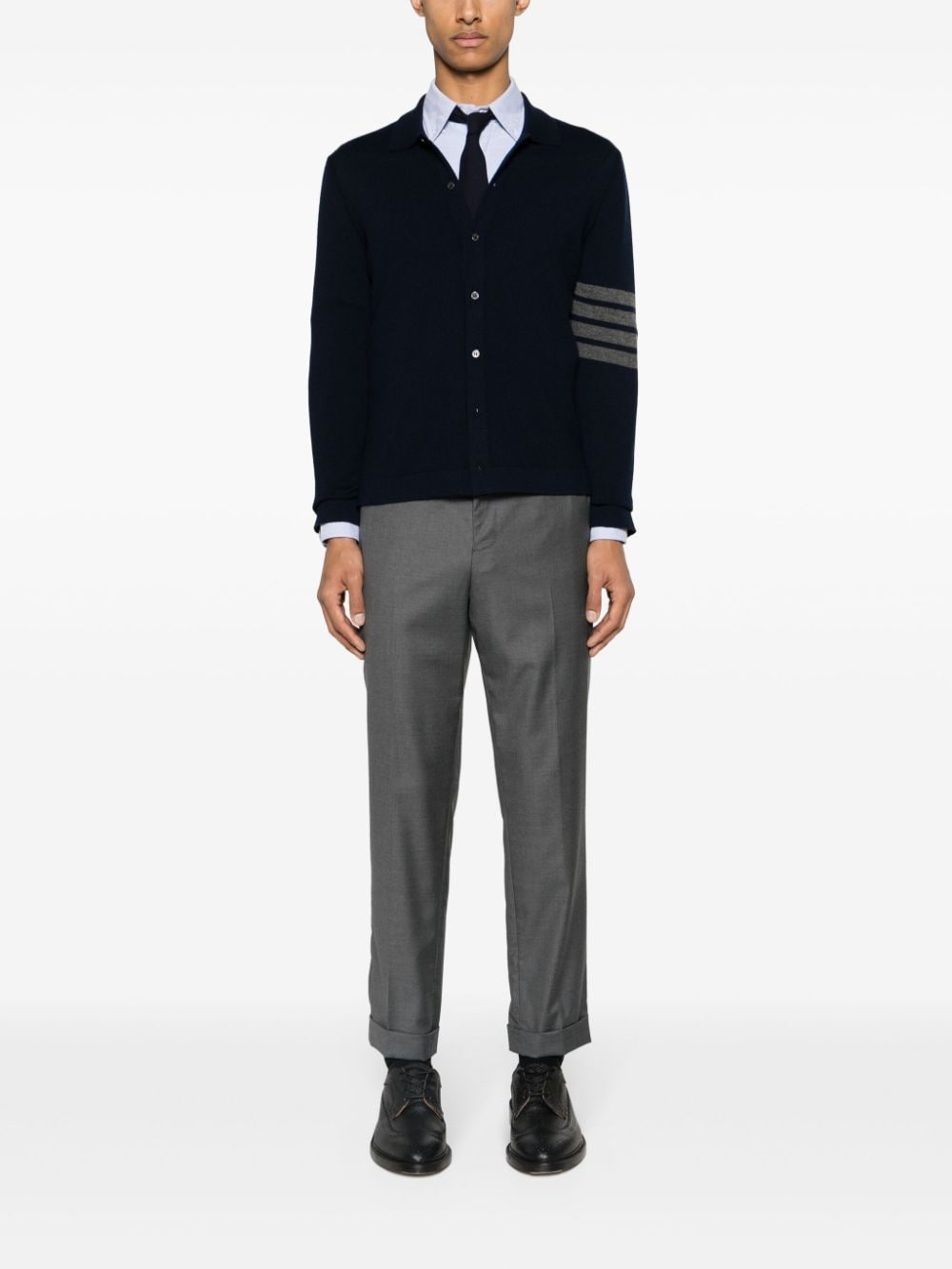 4-Bar stripe cashmere cardigan - 2
