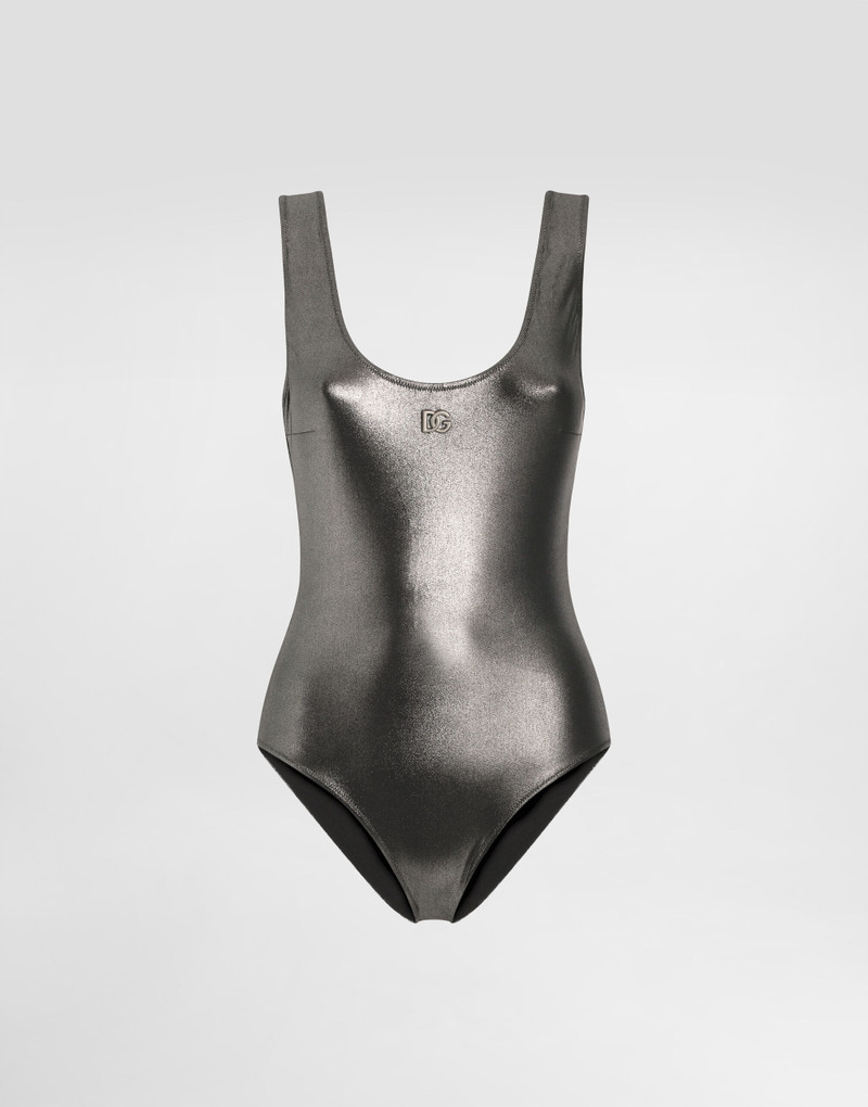 Foiled racer-style swimsuit 1