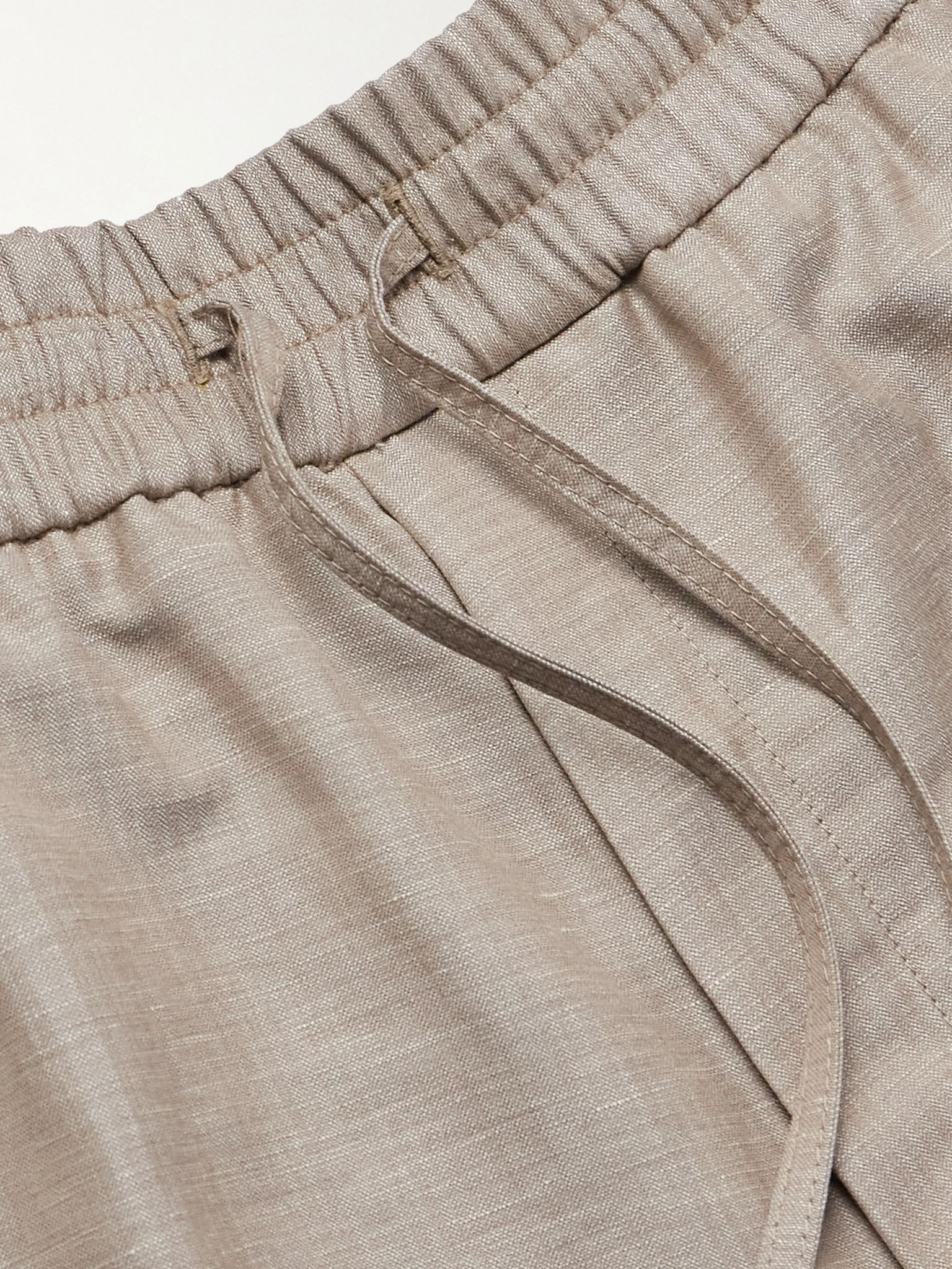 Straight-Leg Wool, Linen and Silk-Blend Suit Trousers Neutral - 6