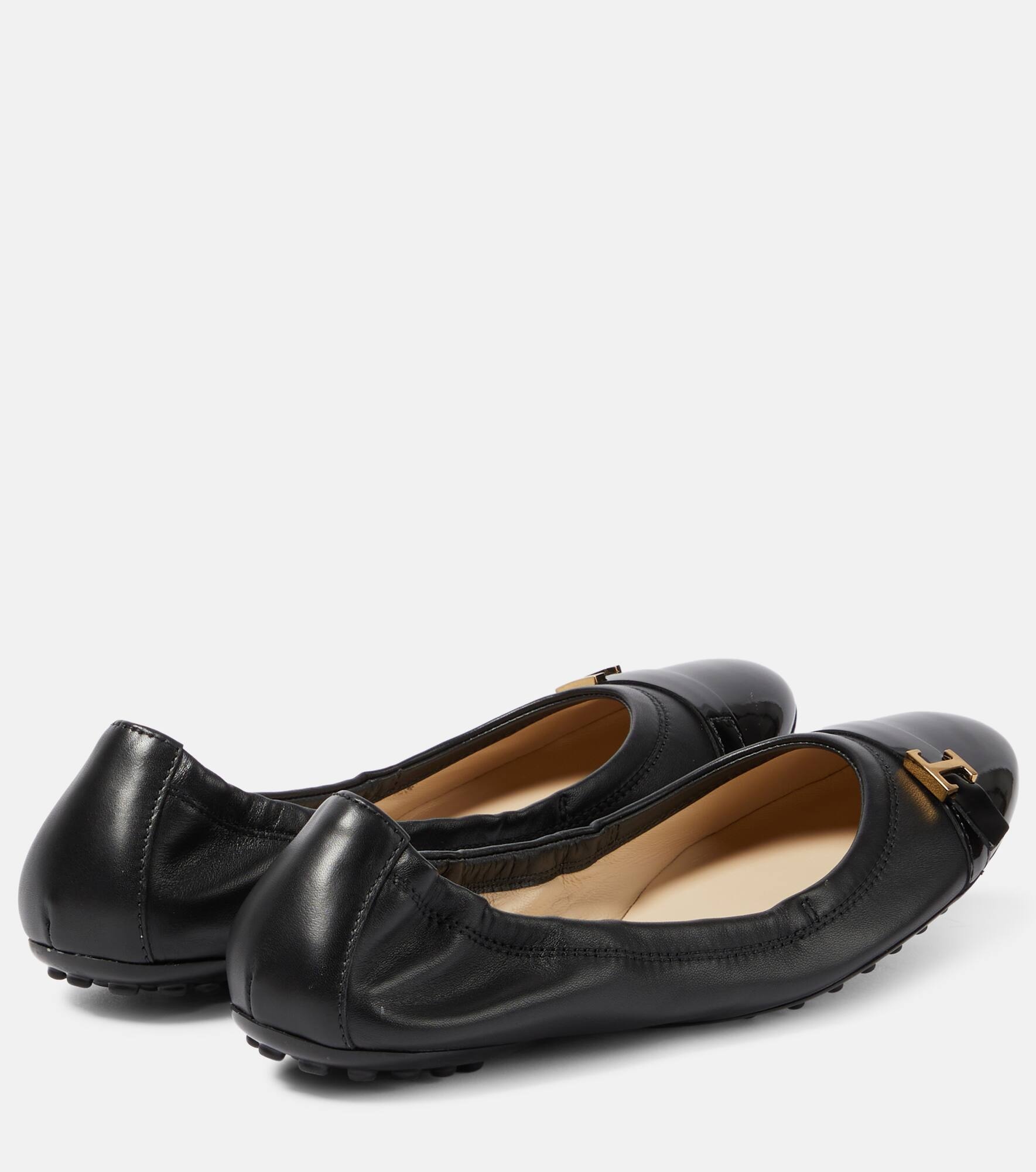 Bubble leather ballet flats - 3