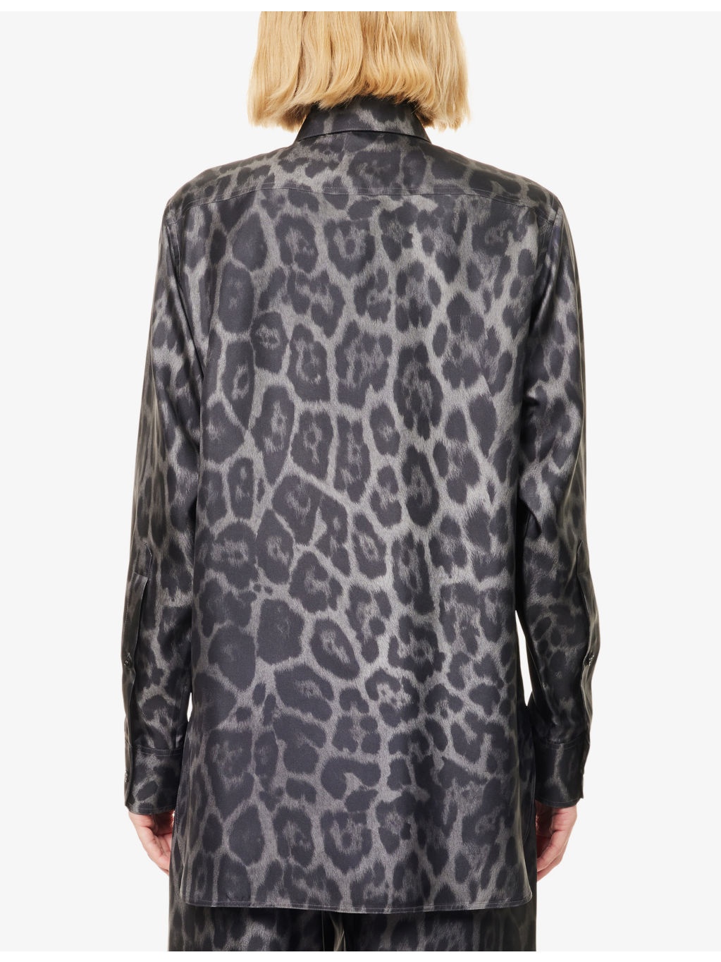 Leopard Brand-Embroidery Silk Shirt - 4
