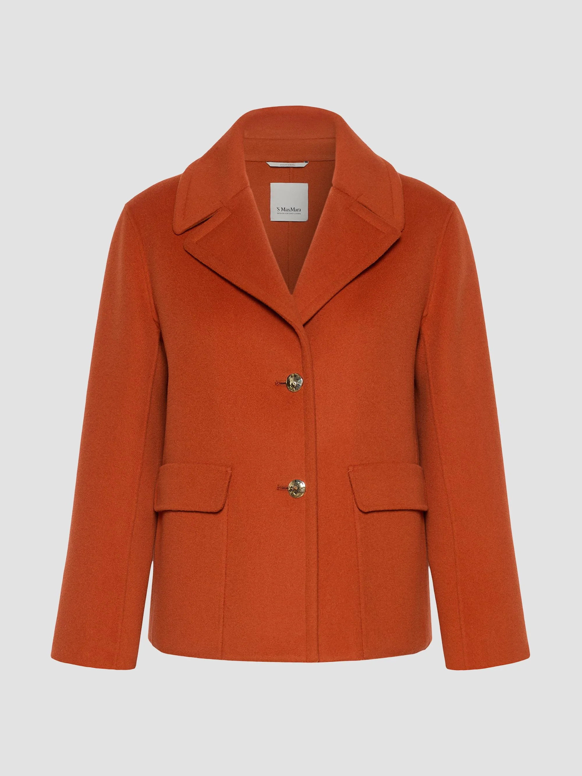 Women's Drap Wool Single Breasted Jacket - Orange - 1