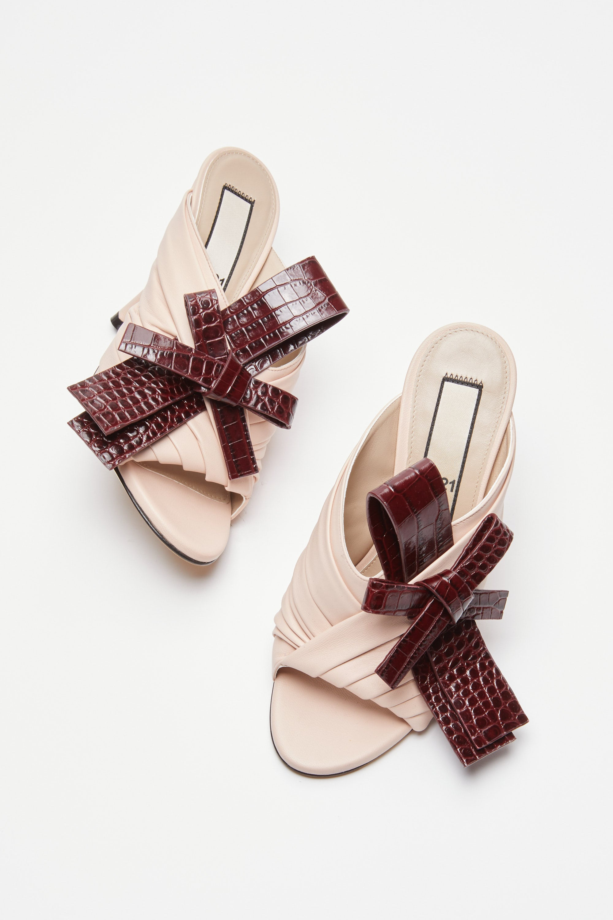 HIGH HEEL MULES WITH BOW - 5