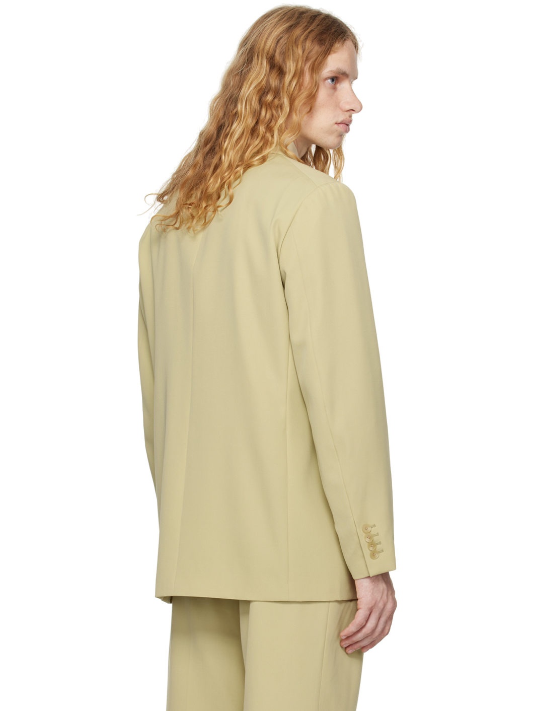 Khaki Light Wool Max Gabardine Blazer - 3