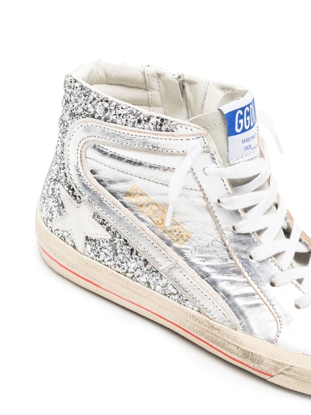logo-patch lace-up sneakers - 4