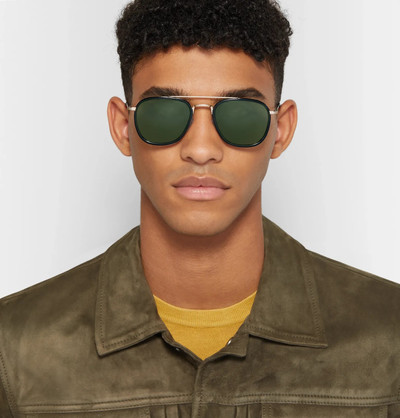 MOSCOT Macher Round-Frame Acetate and Gold-Tone Sunglasses outlook