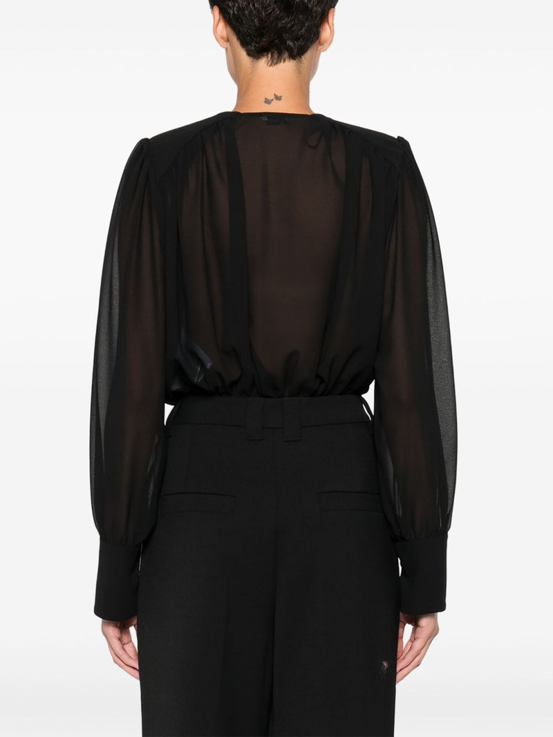 pleated-panel button-cuff bodysuit 4