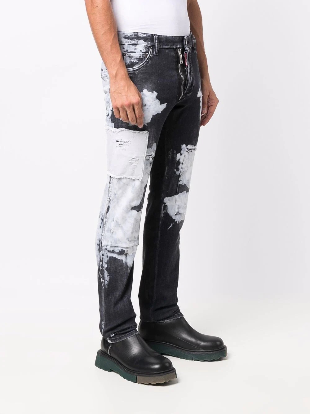 bleached-effect jeans - 3