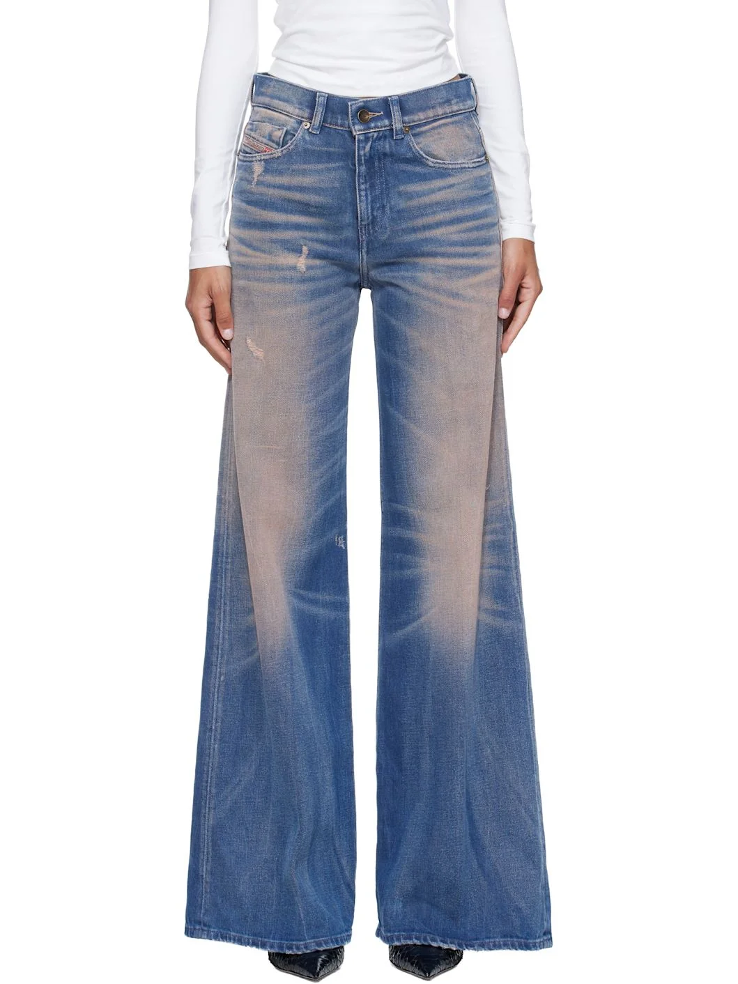 Blue & Pink Flare Regular Waist 1978 D-Akemi Jeans - 1