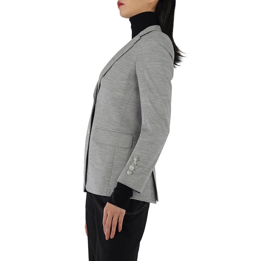 Burberry Grey Taupe Melange Technical Wool Jersey Blazer - 4