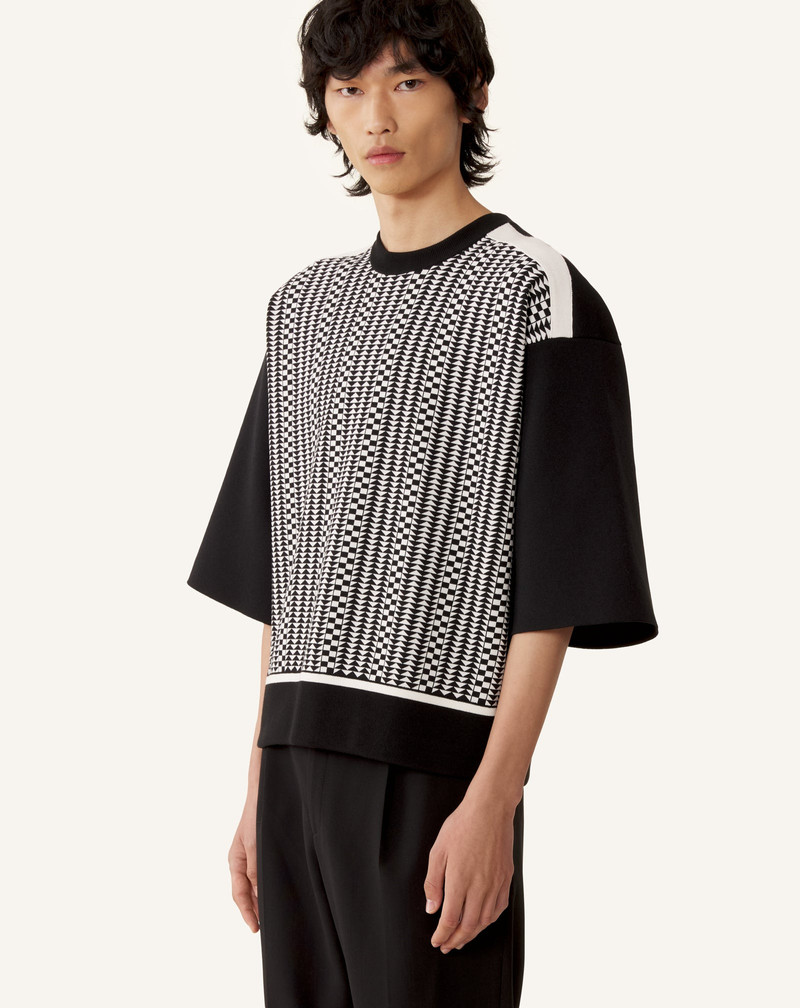 LOOSE-FIT T-SHIRT IN SILK AND COTTON JACQUARD 3