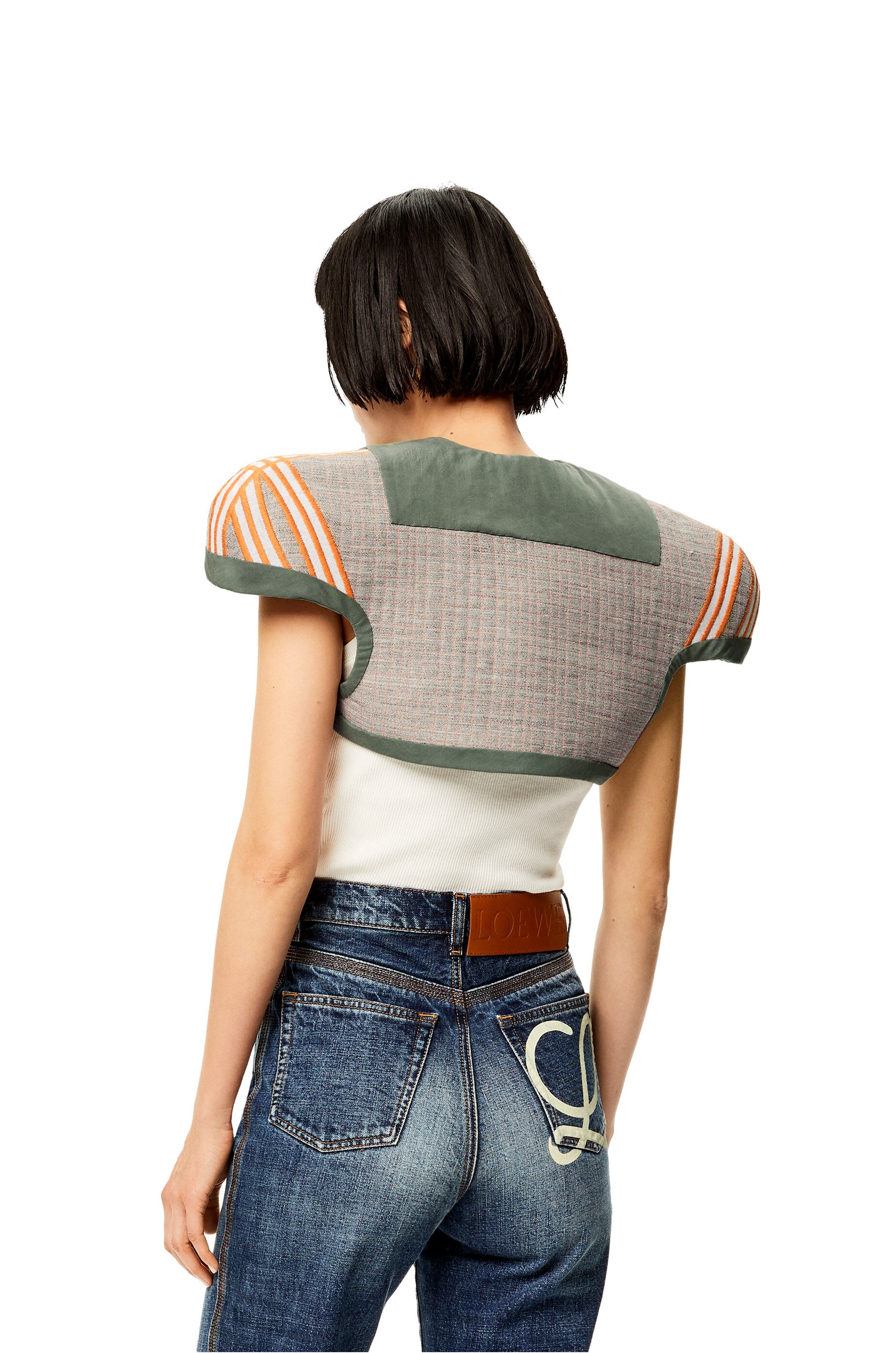 Epaulette top in cotton, wool and silk - 4