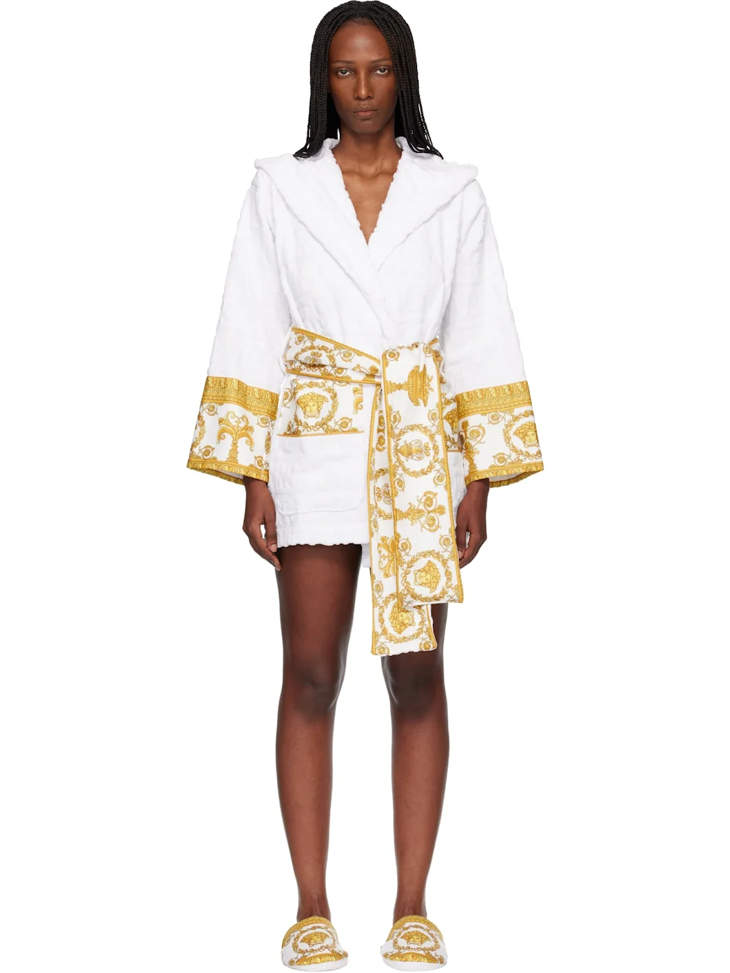 Black 'I Heart Baroque' Short Bathrobe - 1
