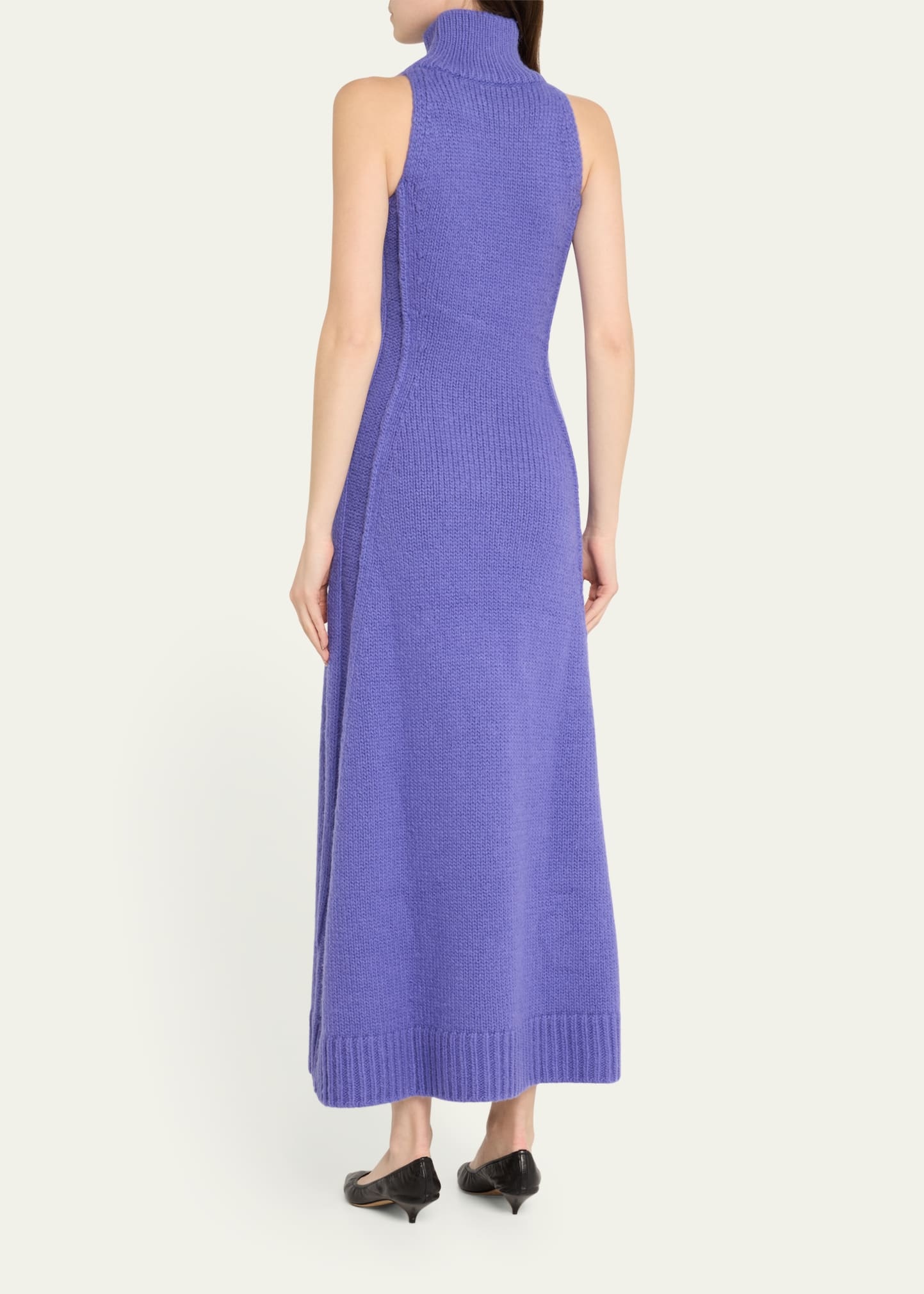 Mock-neck Wool Maxi Dress - 3