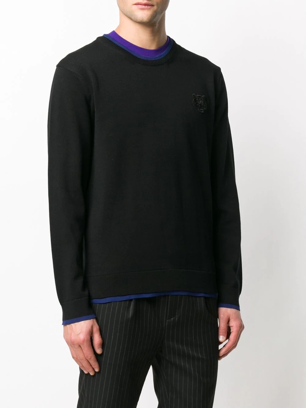 contrast-trim sweater - 3