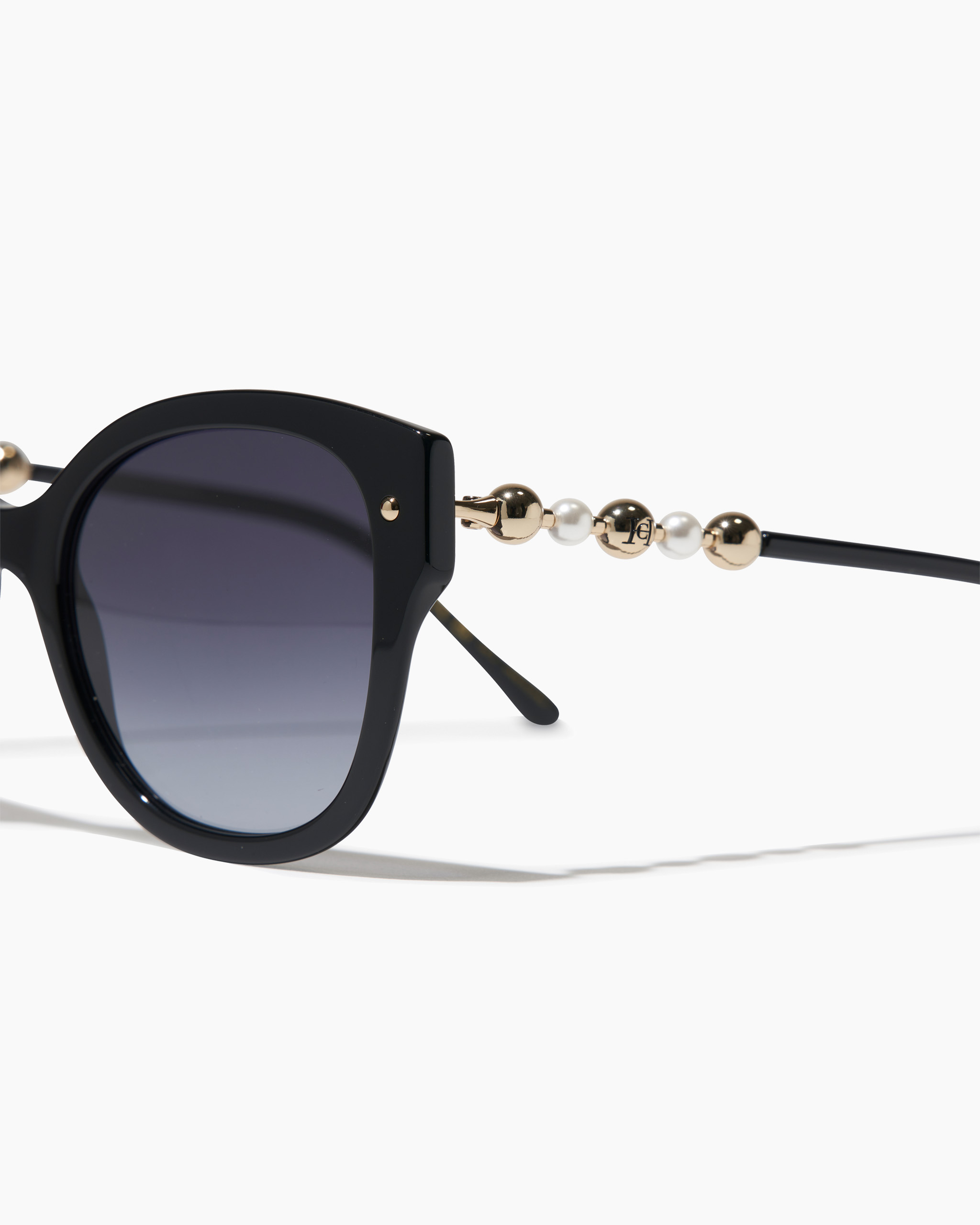 Cat Eye Sunglasses with Beaded Detail - 3