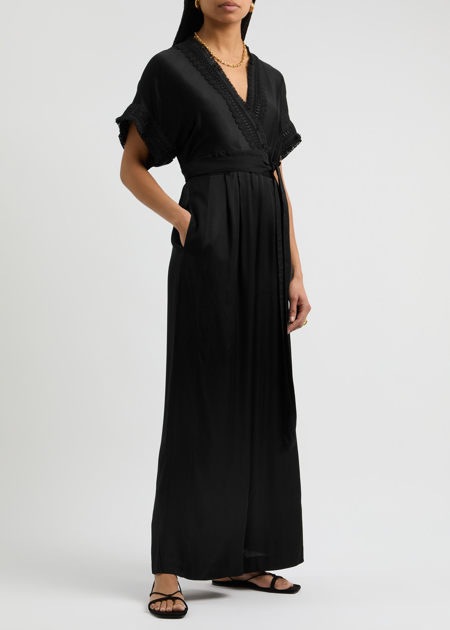 Diane Von Furstenberg Dechen Wide-leg Satin Jumpsuit - 4