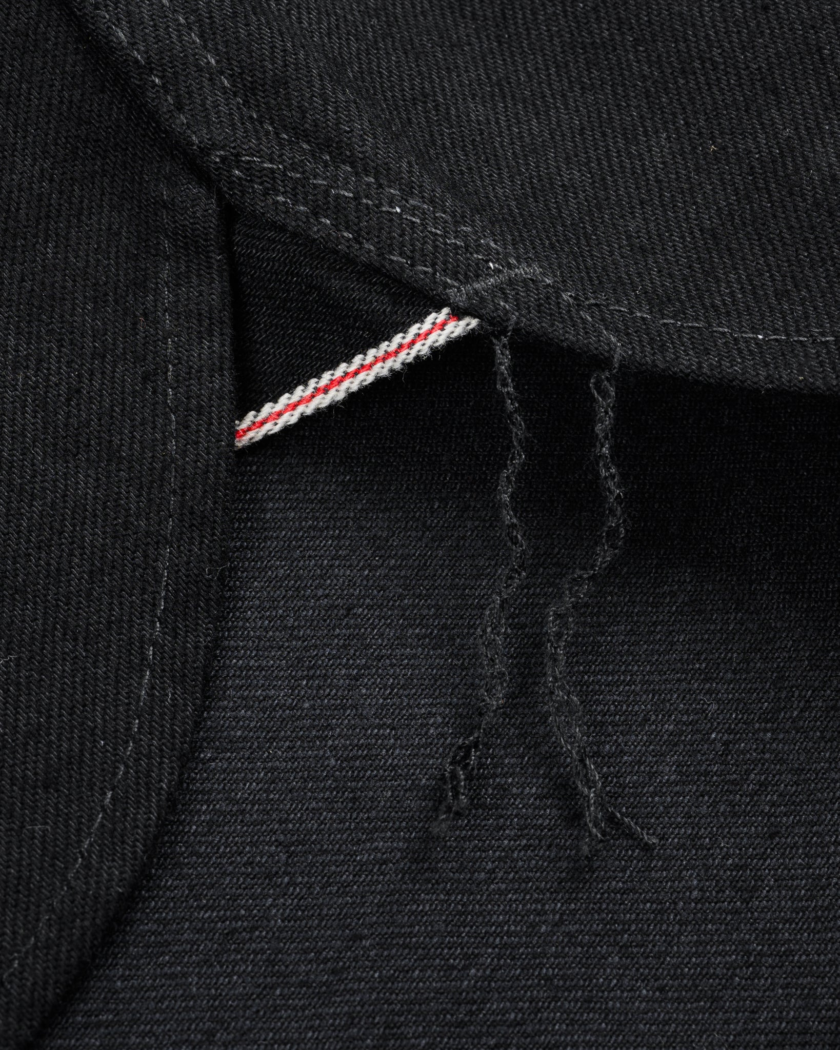 IHSH-295-BB 14oz Selvedge Denim Western Shirt - Black/Black - 12