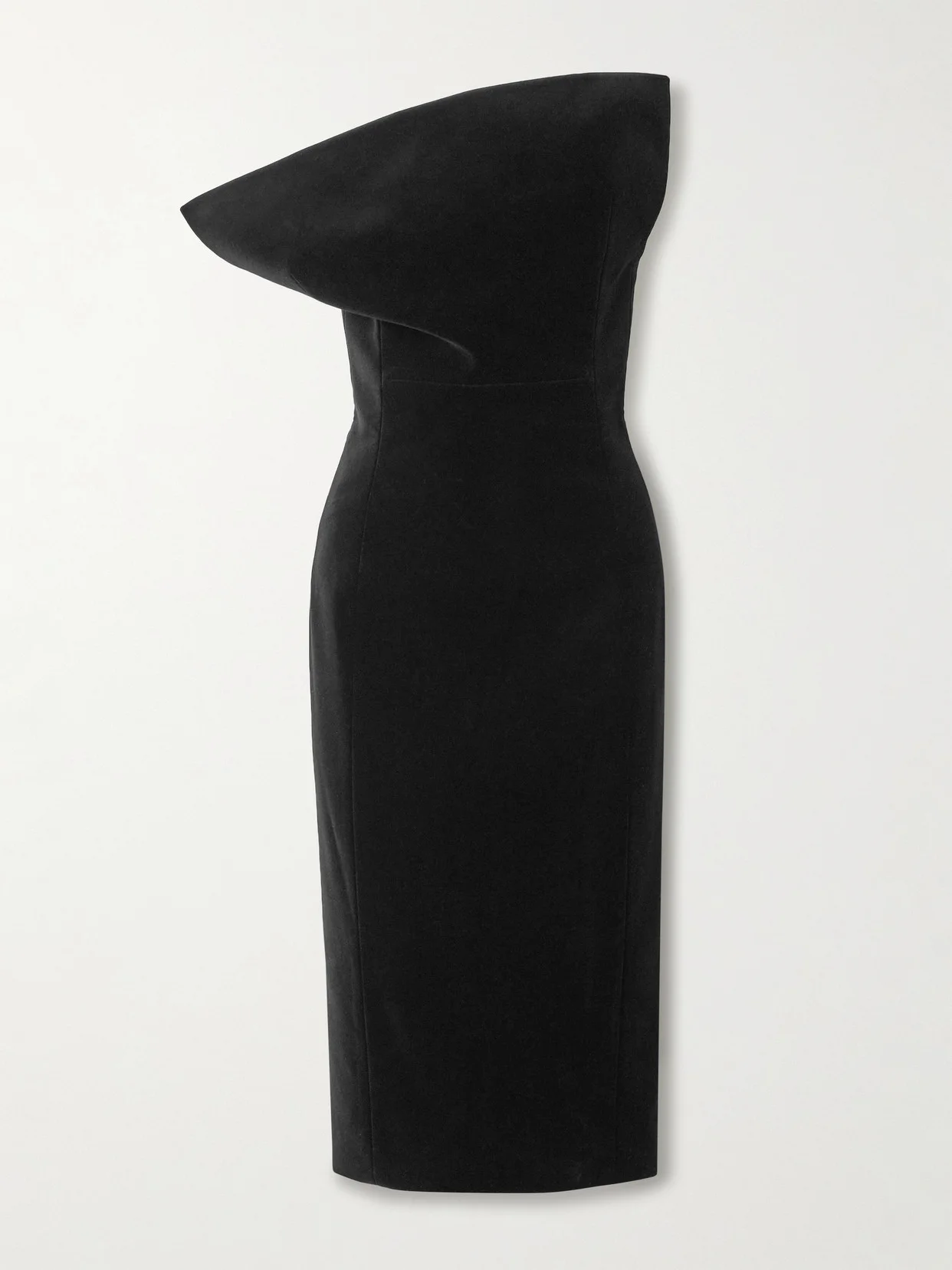 Sato Strapless Draped Velvet Dress - 1