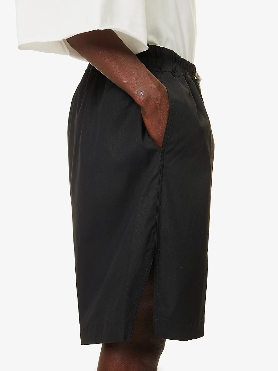 Drawstring-waistband mid-rise stretch-cotton shorts - 5
