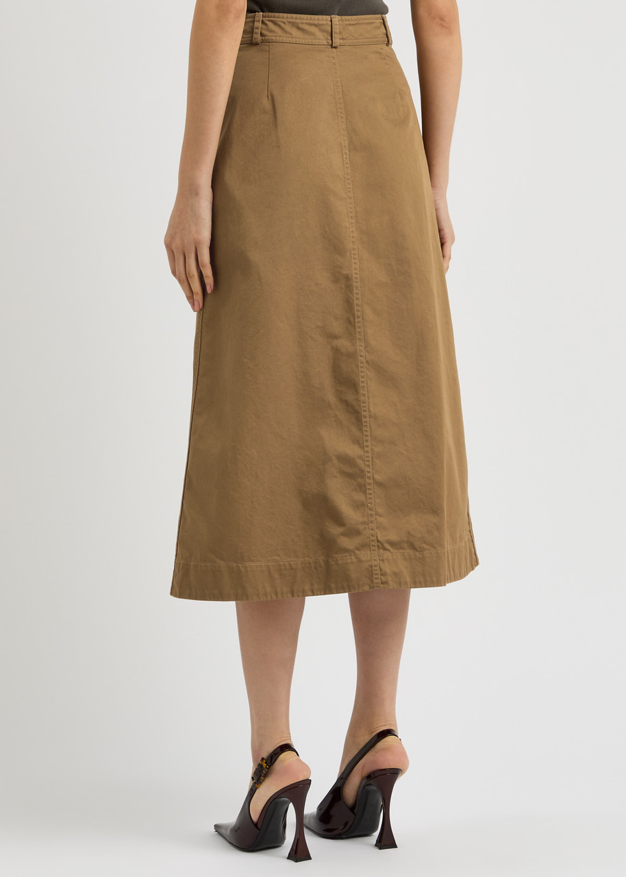 Saint Laurent Cotton-twill Midi Skirt - 3