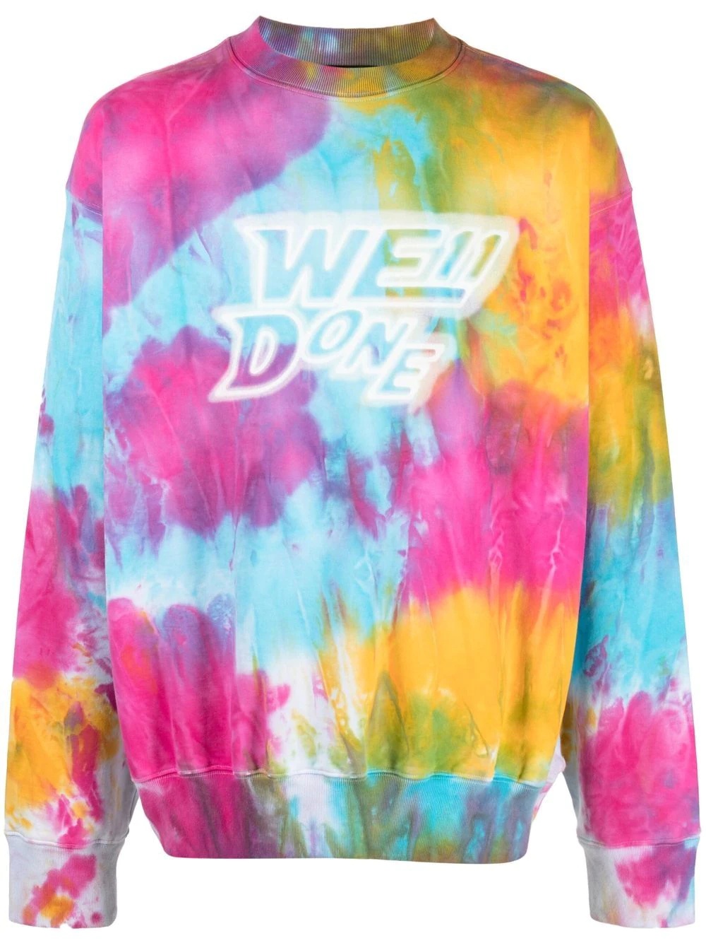 logo-print tie-dye sweatshirt - 1