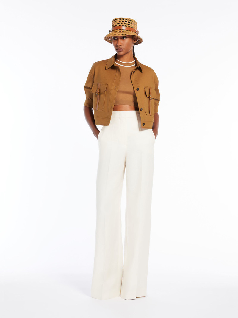 Max Mara AGIATE Cotton canvas cropped jacket outlook