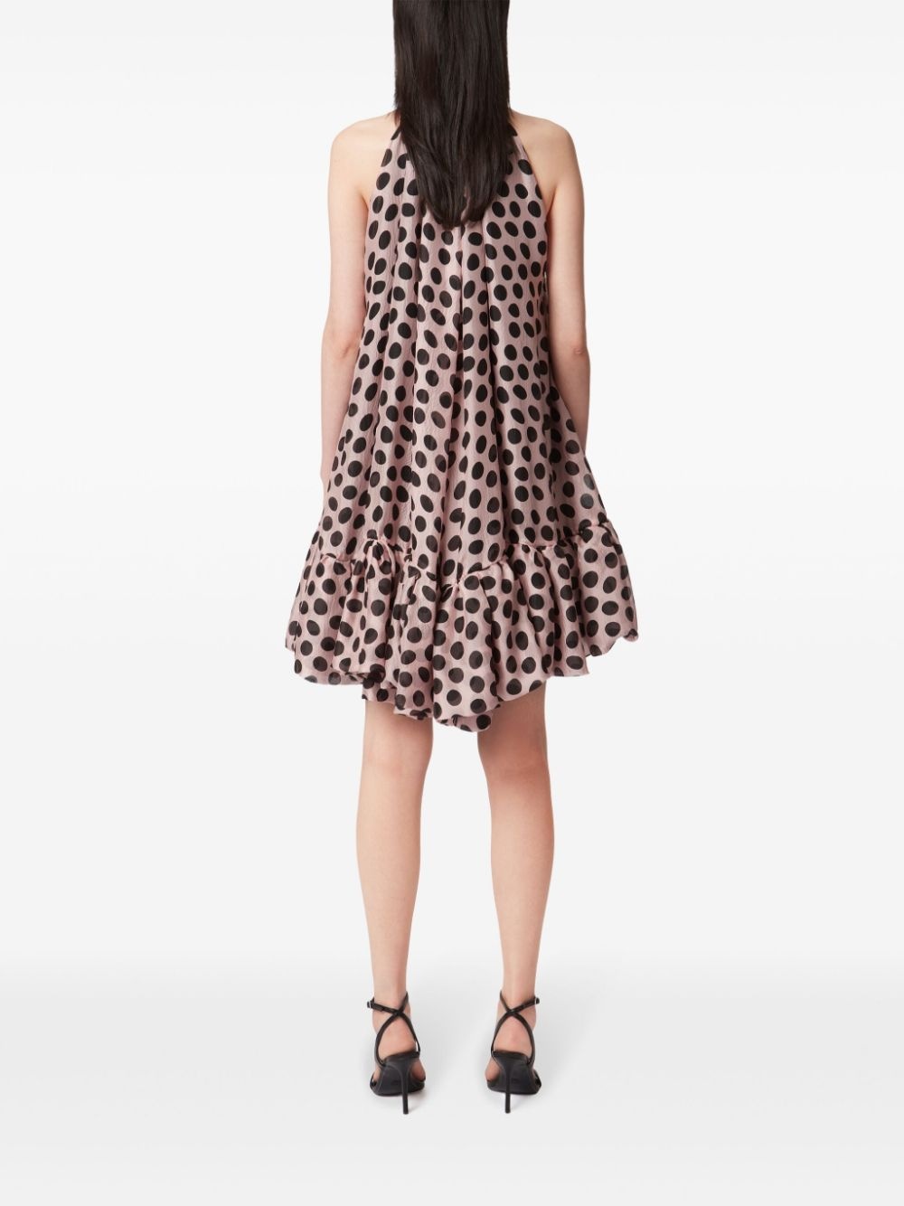 peplum-hem halterneck mini dress - 4