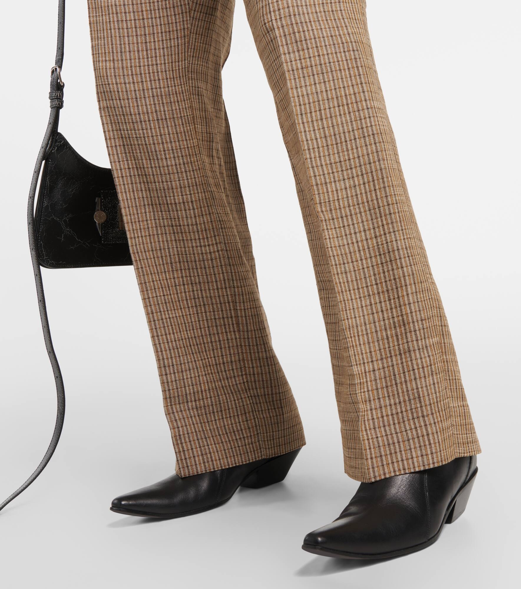 High-rise linen blend wide-leg pants - 5