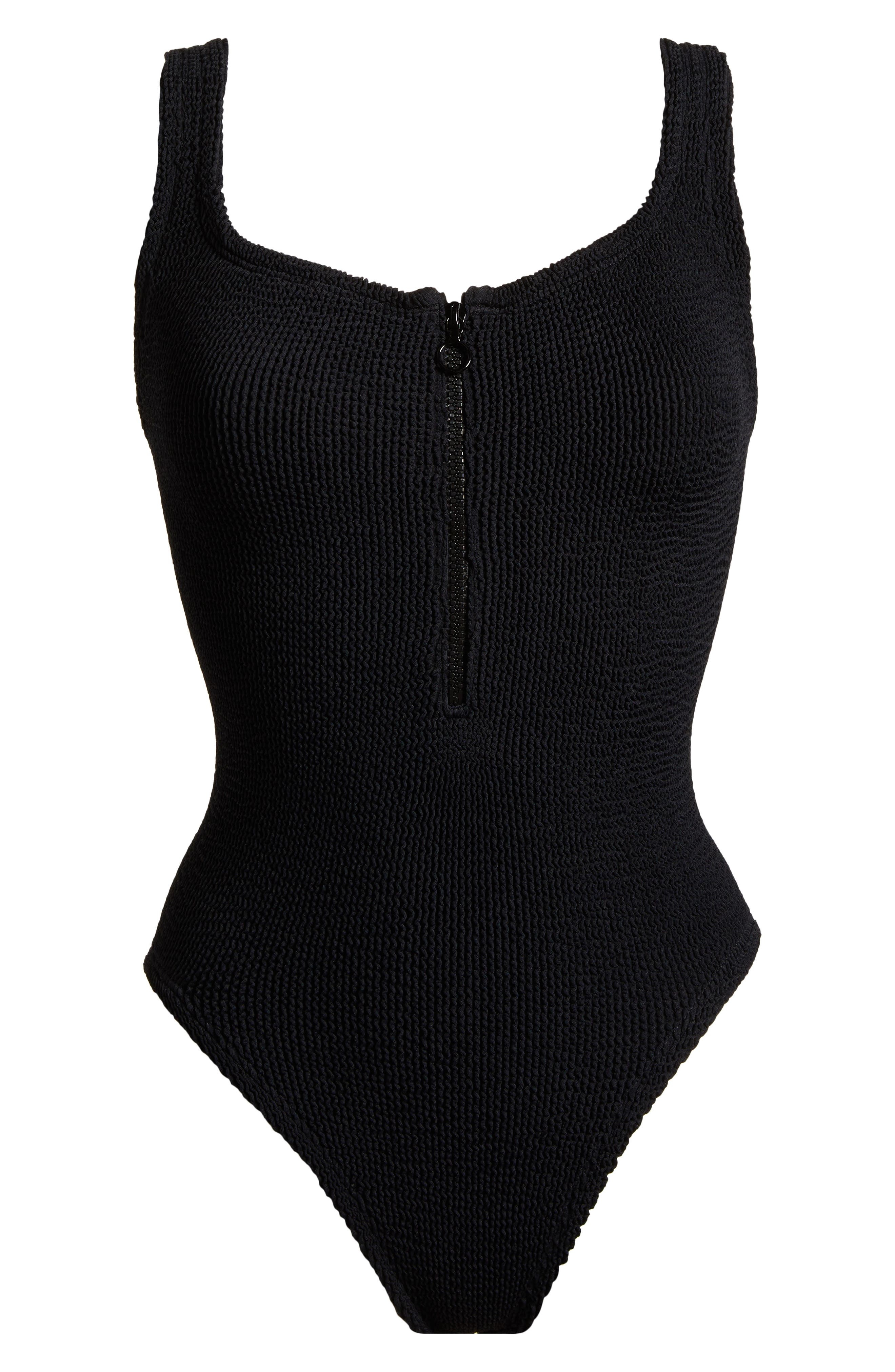 Hunza G Dallas Original Crinkle™ One-Piece Swimsuit in Black at Nordstrom - 6