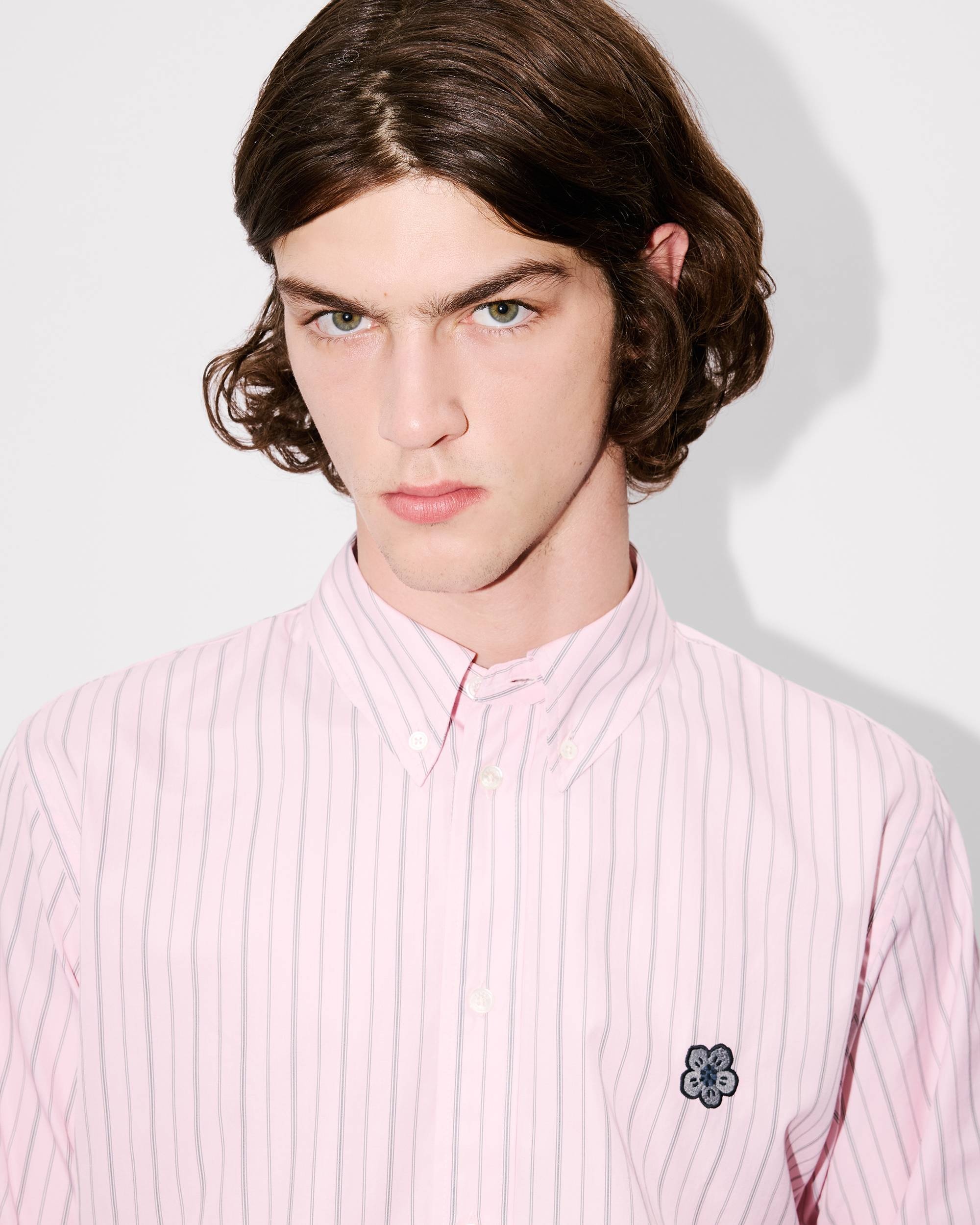 'Boke Flower' embroidered casual shirt in cotton poplin - 6