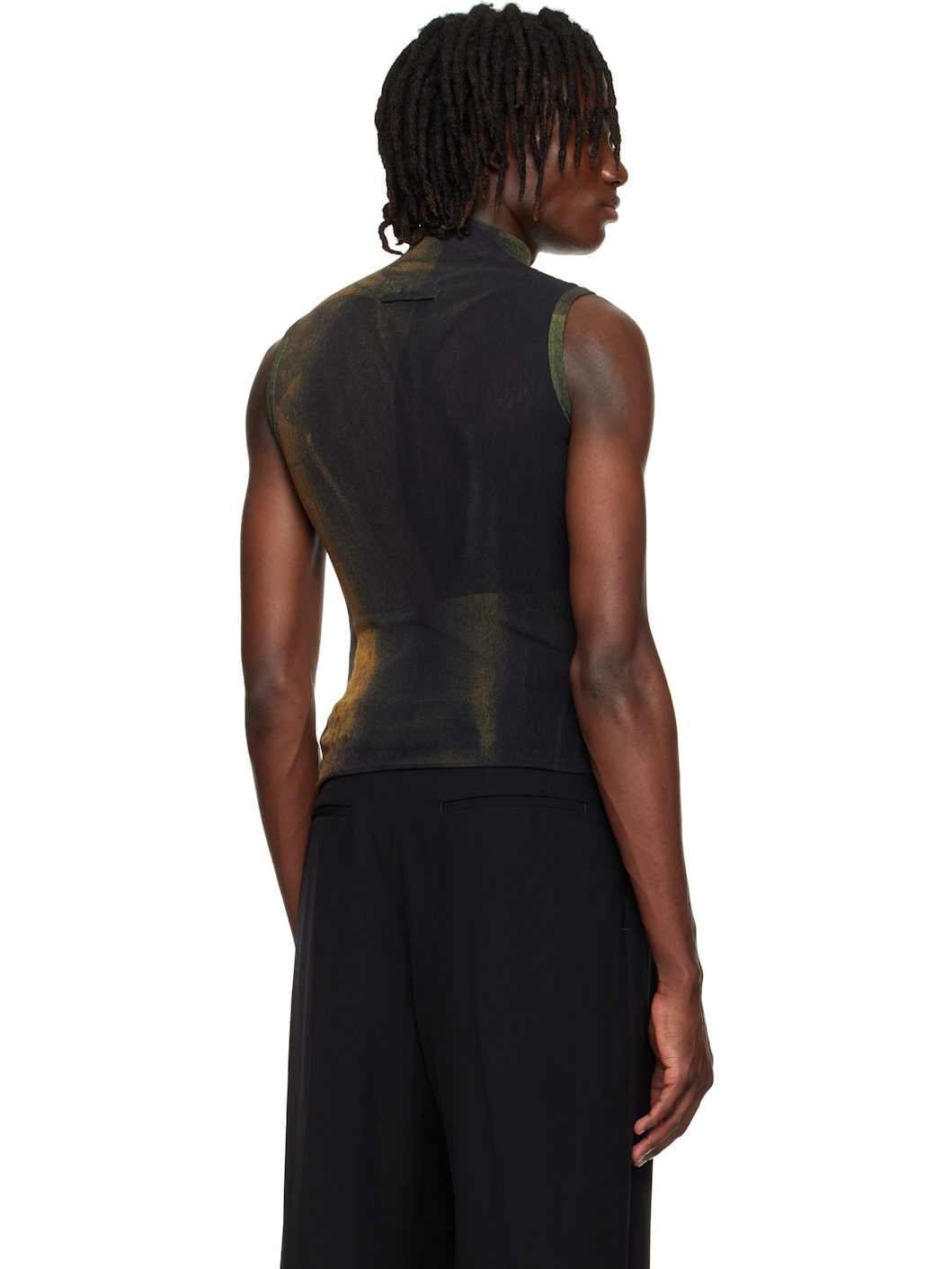 SSENSE Exclusive Khaki & Black High Neck Printed Water Tank Top - 3