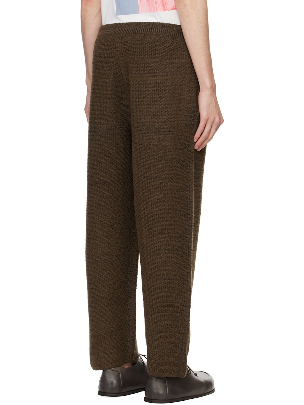 Brown Rustic Knit Sweatpants - 3
