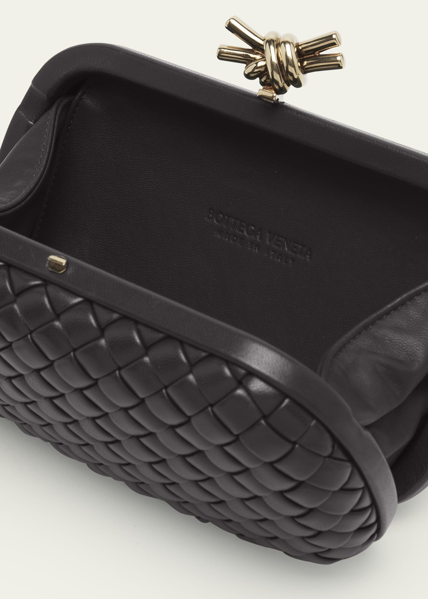 Knot Intreccio Leather Clutch Bag - 4