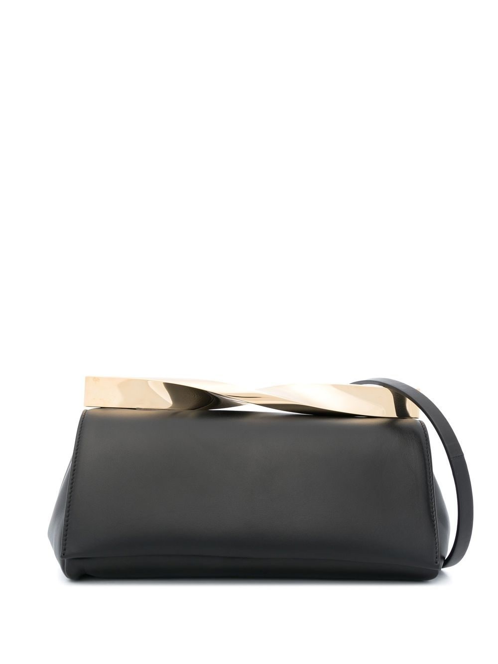 twist leather clutch bag - 1