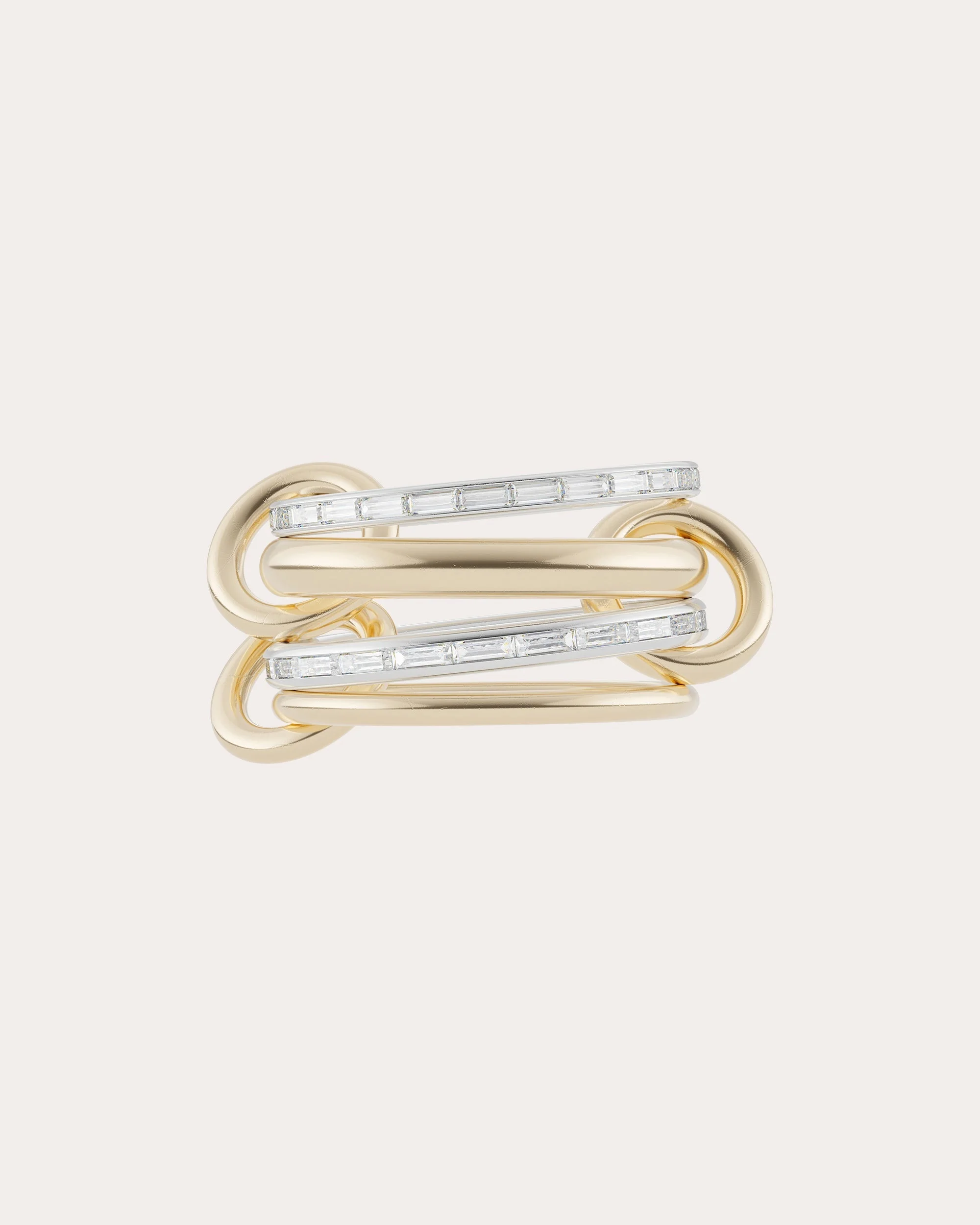 Naima 18K Two-Tone Gold and Diamond Linked Rings - 1