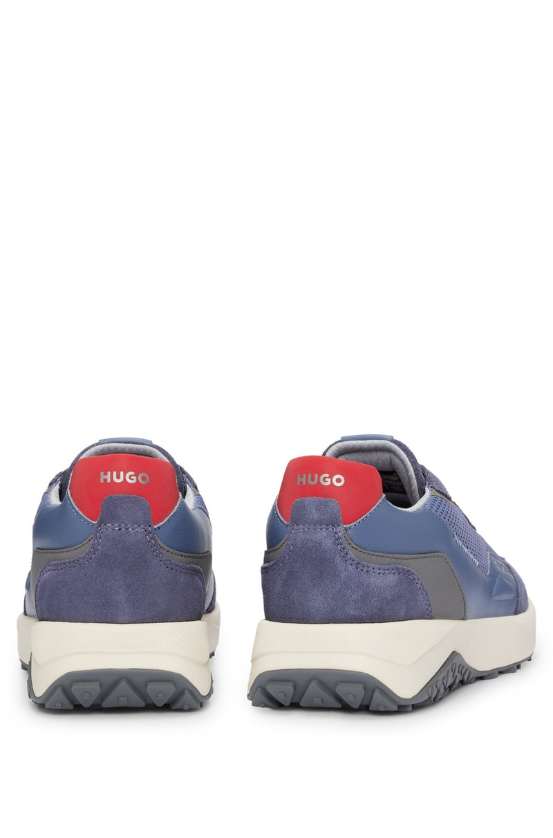 LEATHER LACE-UP TRAINERS WITH MESH TRIMS 5