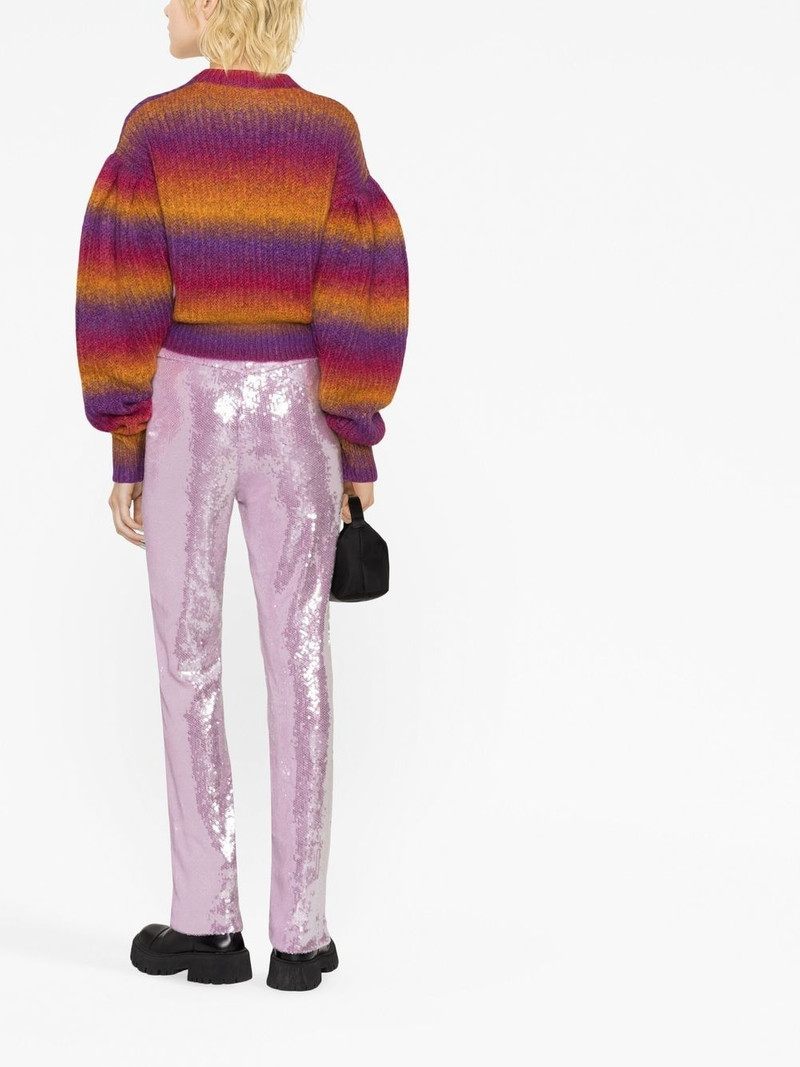intarsia-logo striped cropped jumper 4