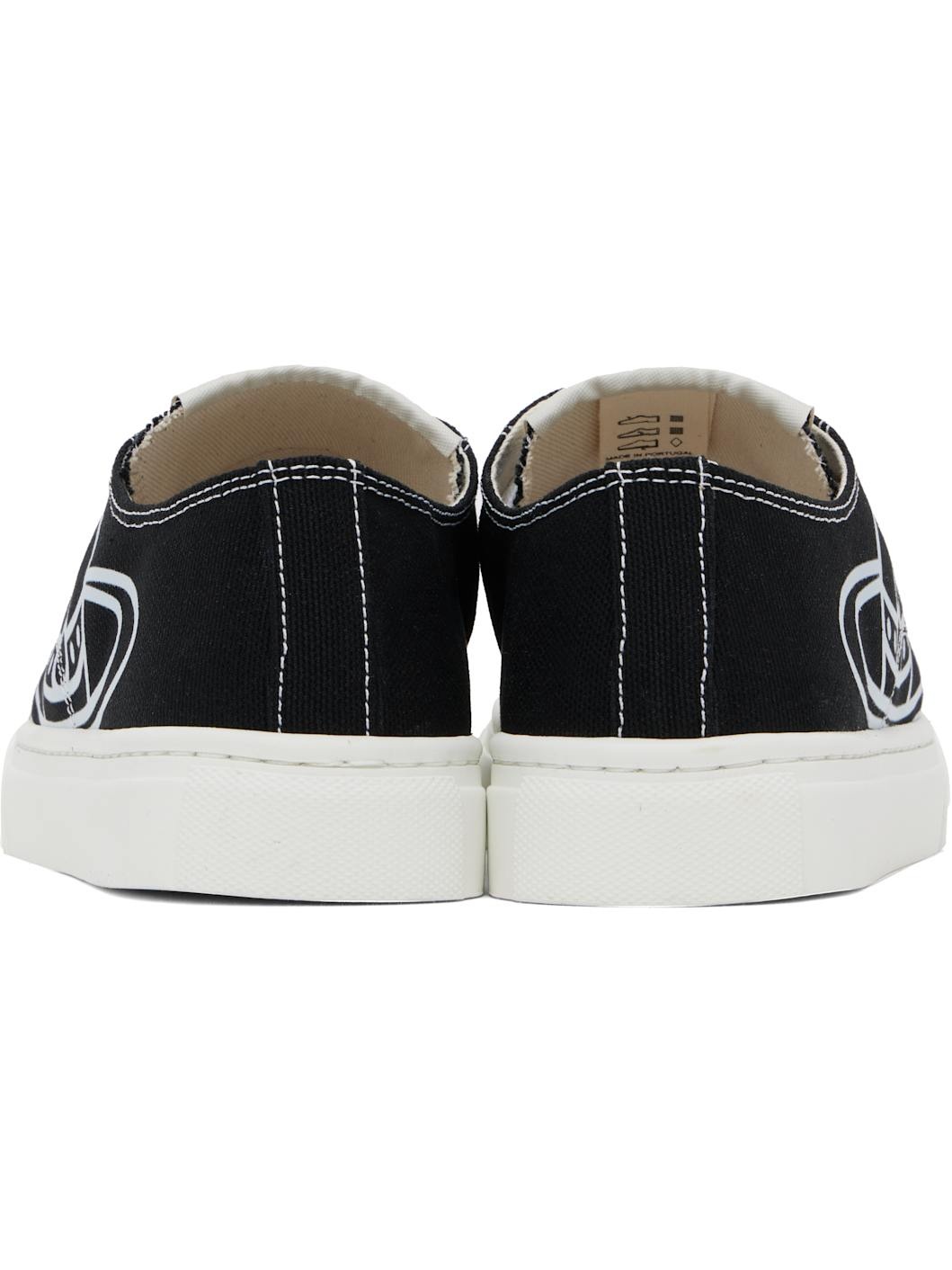 Black Low-Top Plimsoll Sneakers - 2