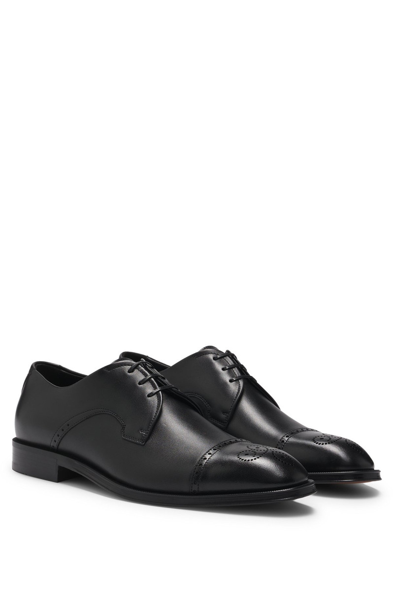 BOSS ITALIAN-LEATHER DERBY SHOES WITH CAP TOE outlook