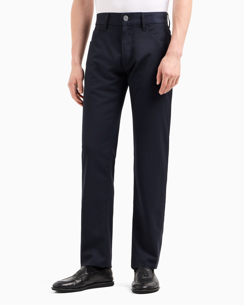 GIORGIO ARMANI Five-pocket, regular-fit, virgin-wool trousers outlook