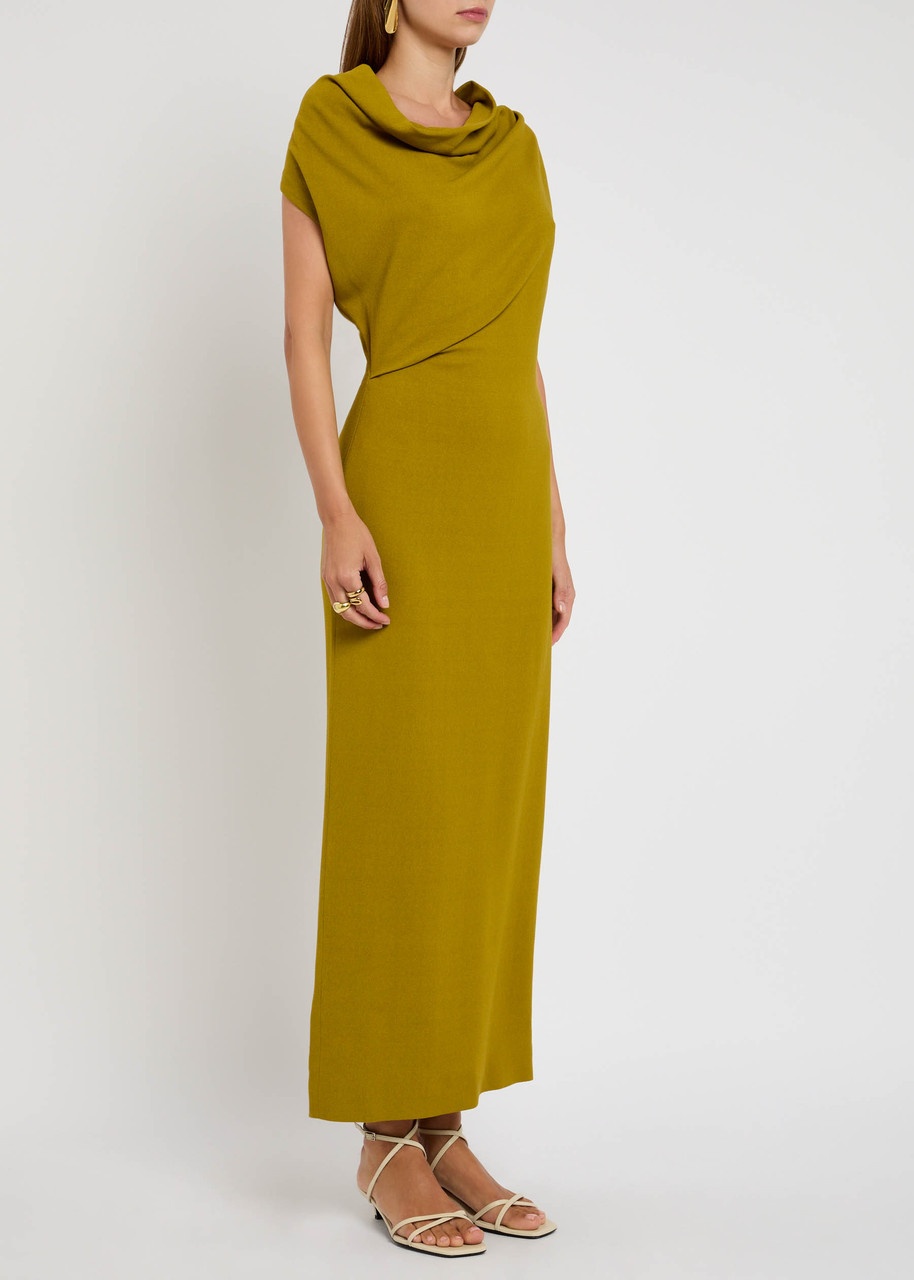 Tove Babette Draped Crepe de Chine Midi Dress - 2
