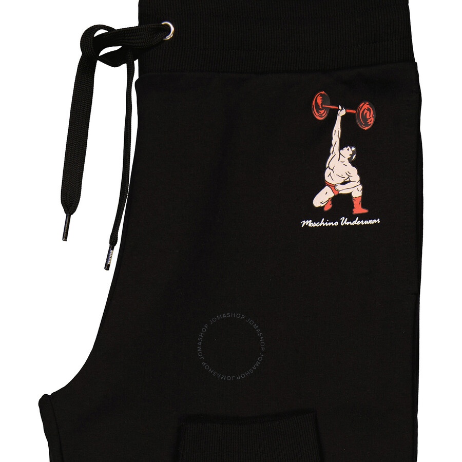 Moschino Men's Black Moschino Underwear Logo Track Pants - 7