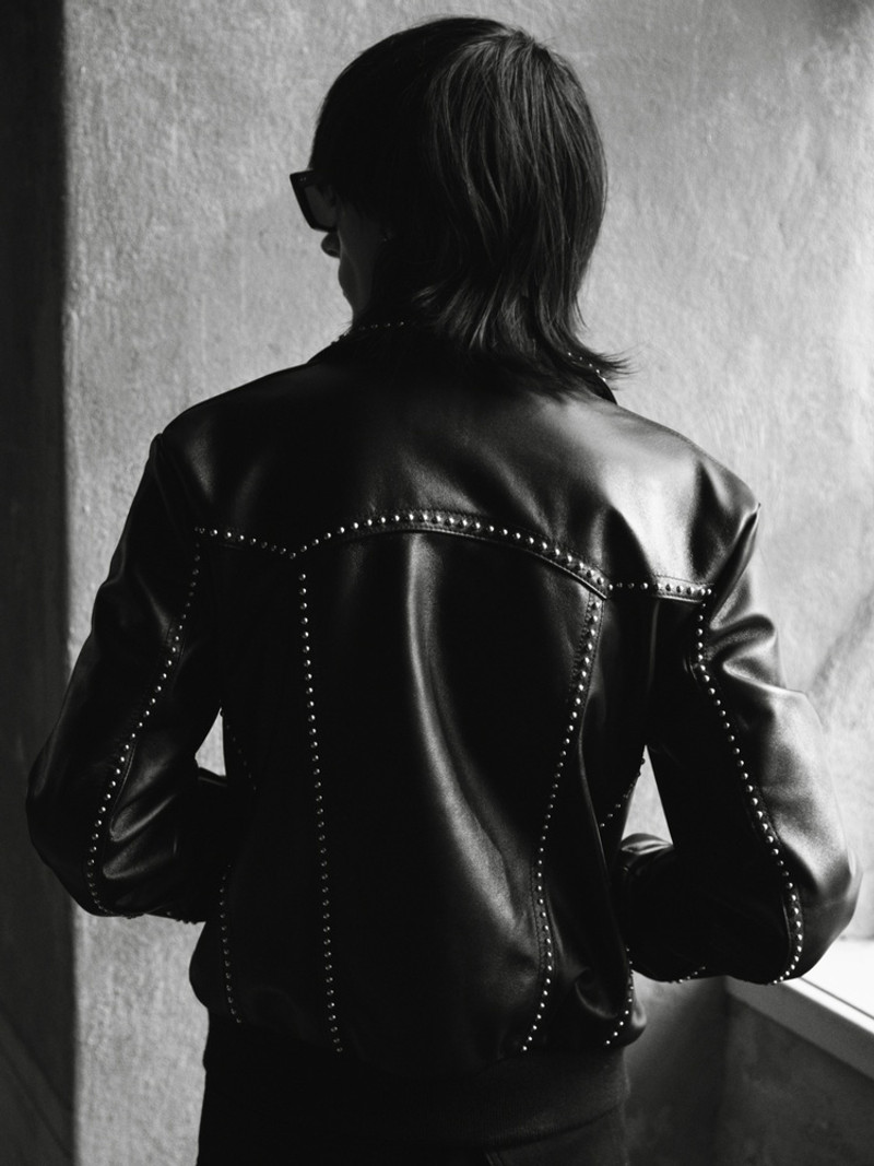 LEATHER JACKET 77 BLACK STUDDED 5