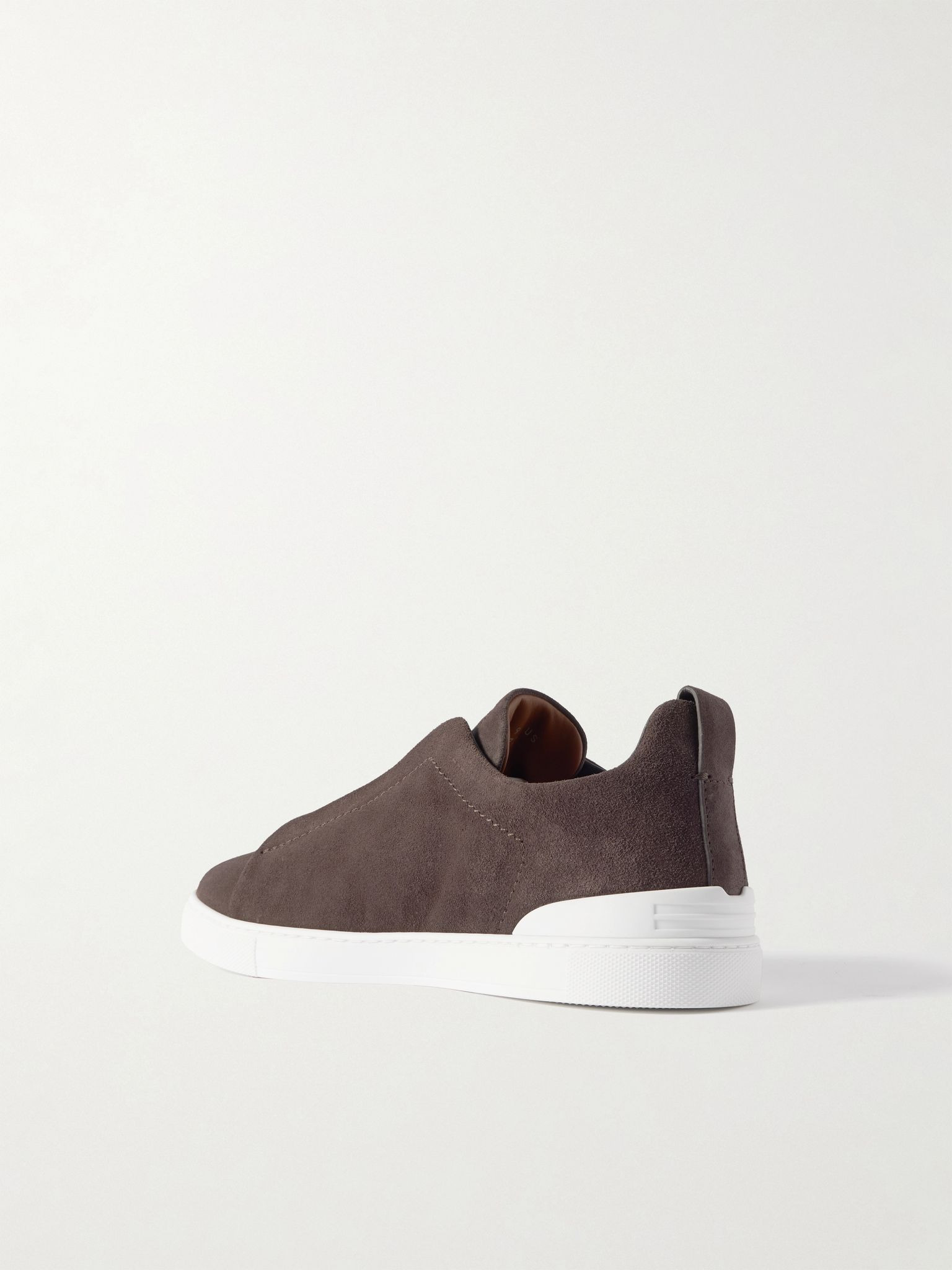 Triple Stitch Suede Sneakers Brown - 4