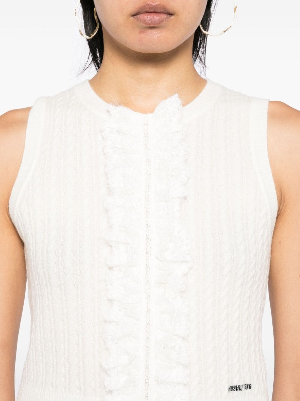 embellished sleeveless knitwear top - 5