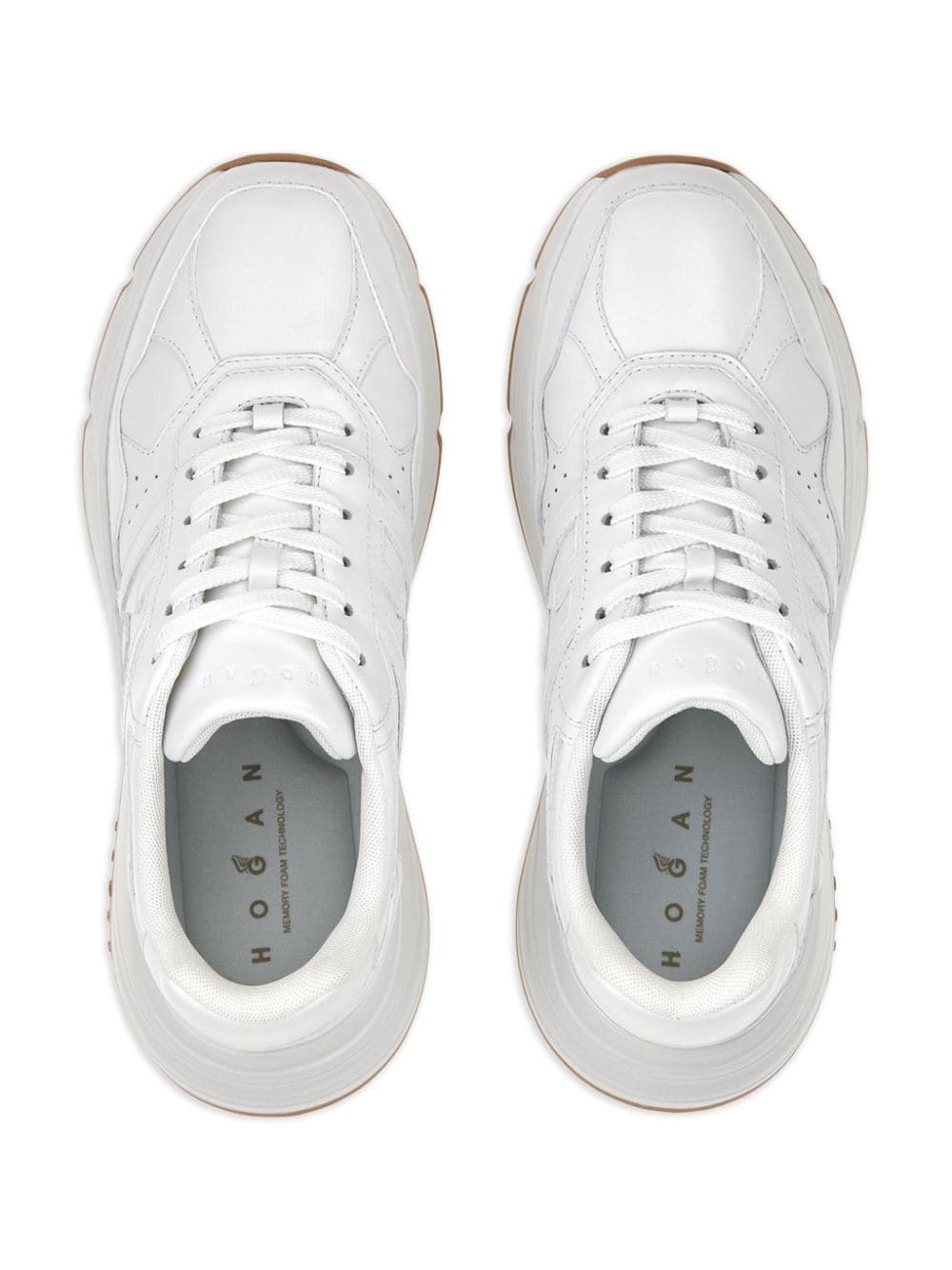 panelled leather sneakers - 4